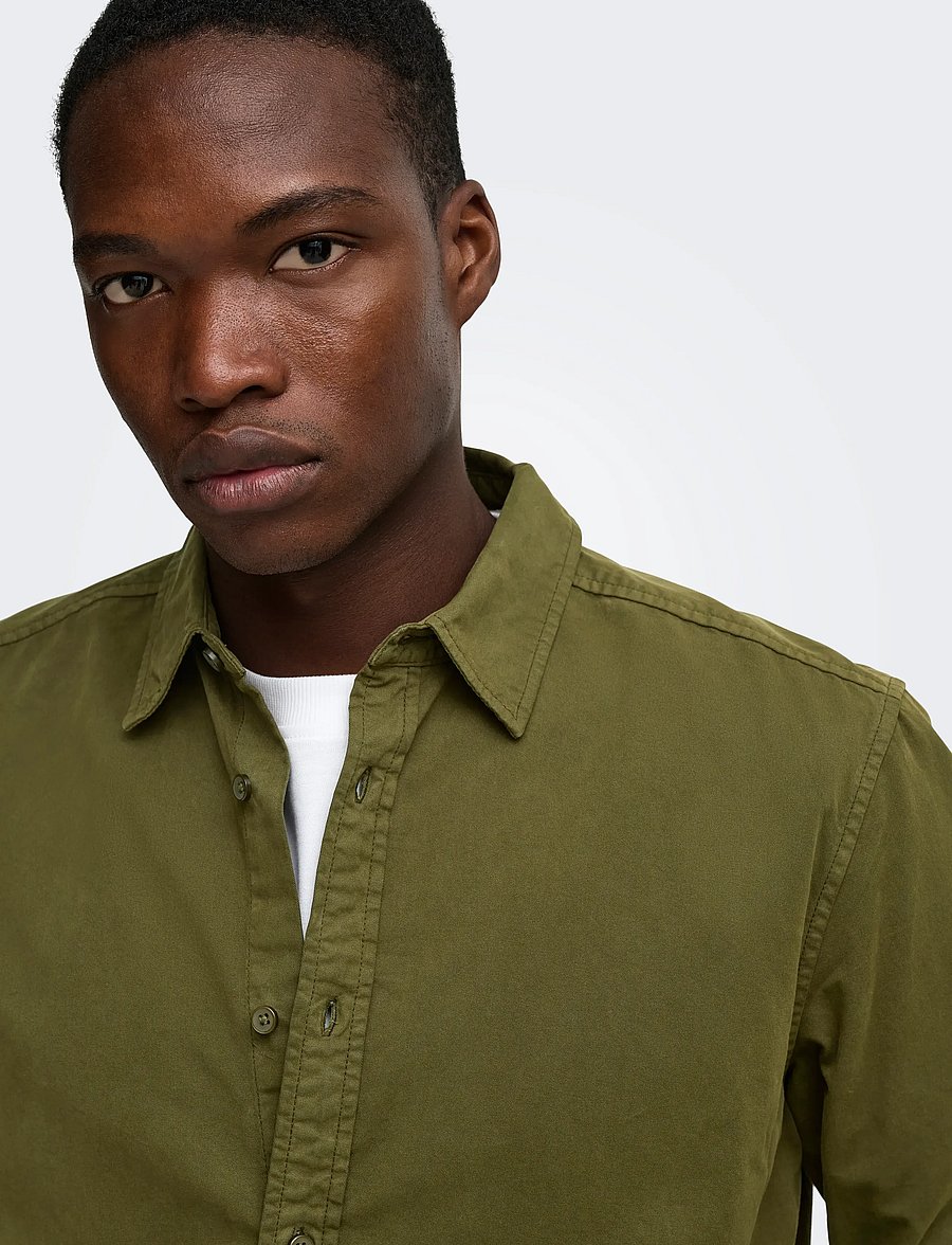 ONLY & SONS - ONSPALO OVERDYED LS REG SHIRT - freizeithemden - tarmac - 5