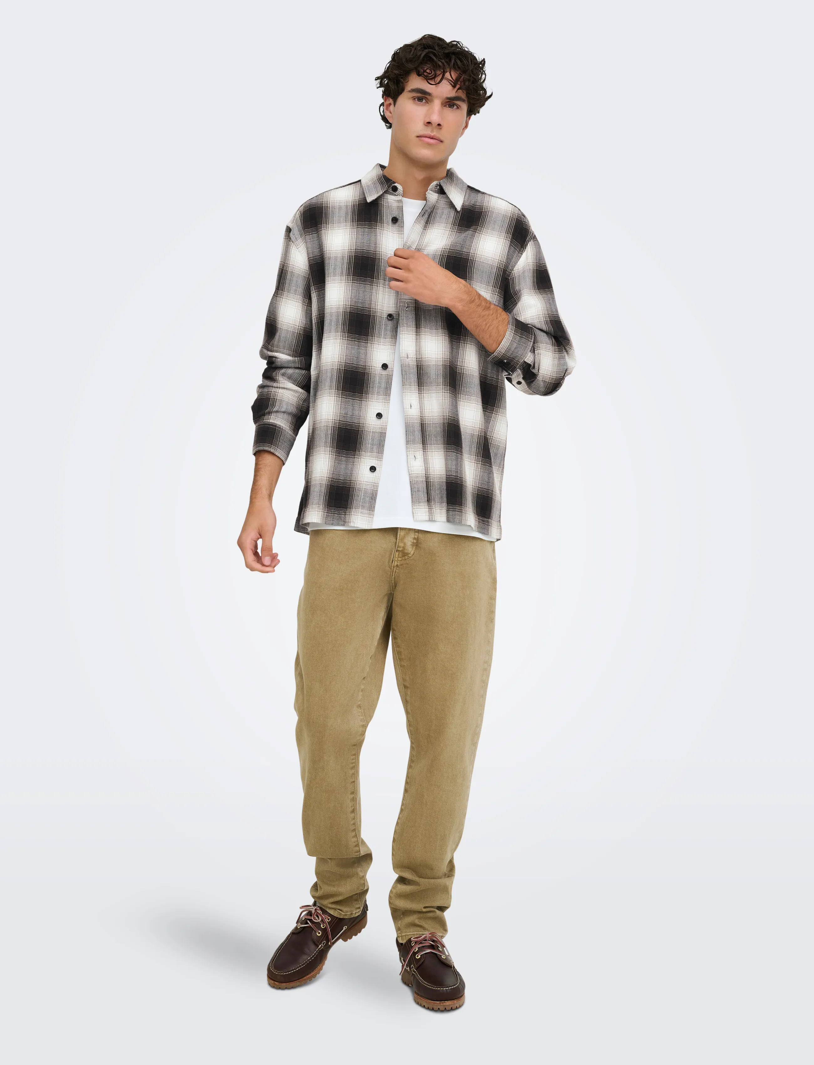 ONLY & SONS - ONSKOSTA LS CHECK REG SHIRT - ternede skjorter - coffee bean - 4