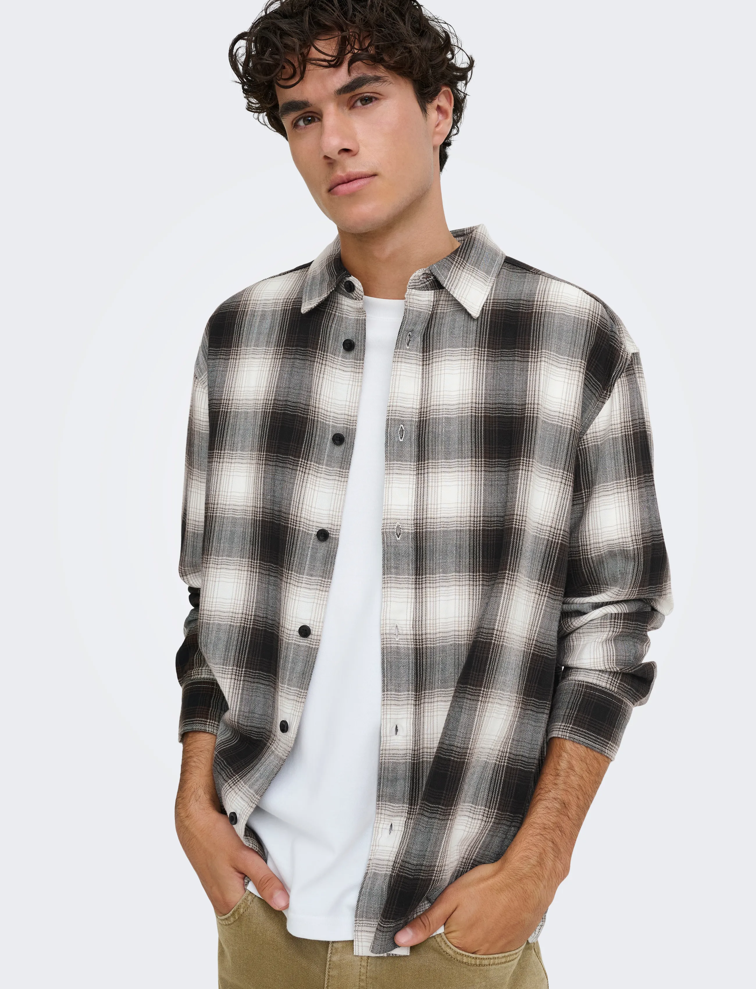 ONLY & SONS - ONSKOSTA LS CHECK REG SHIRT - ternede skjorter - coffee bean - 5