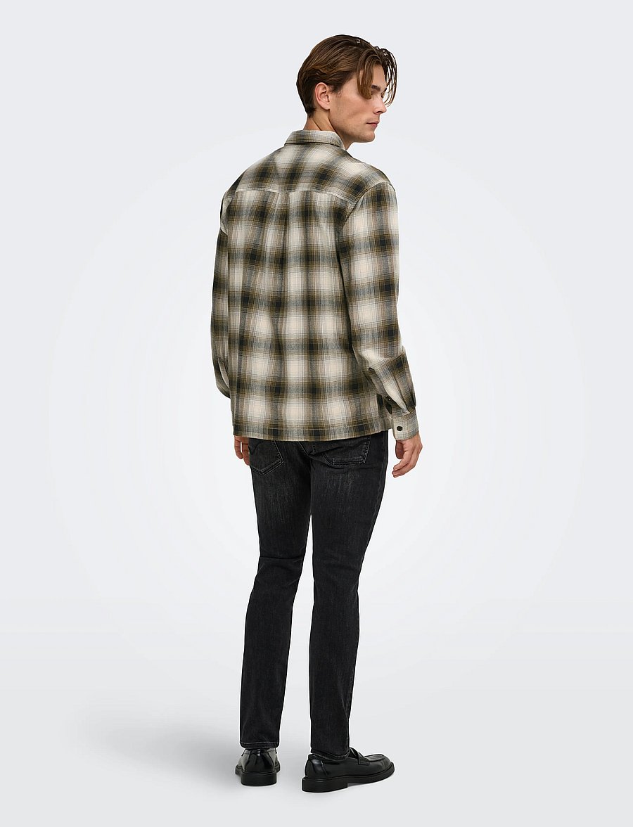 ONLY & SONS - ONSKOSTA LS CHECK REG SHIRT - ruudulised särgid - rubber - 3