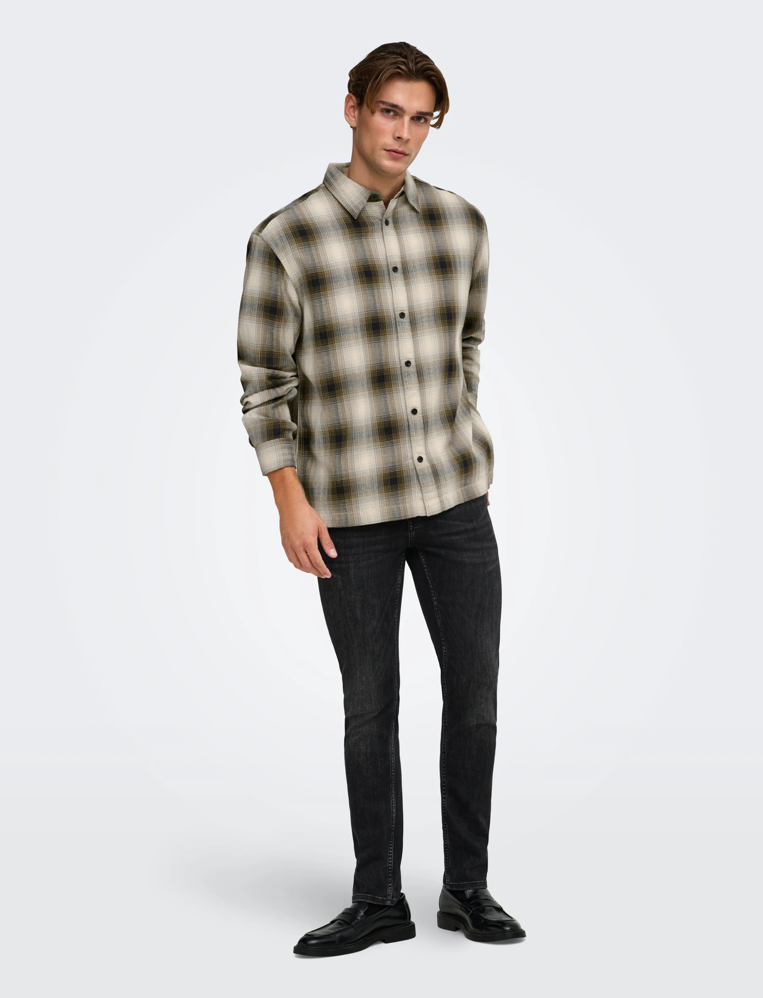 ONLY & SONS - ONSKOSTA LS CHECK REG SHIRT - ruudulised särgid - rubber - 4