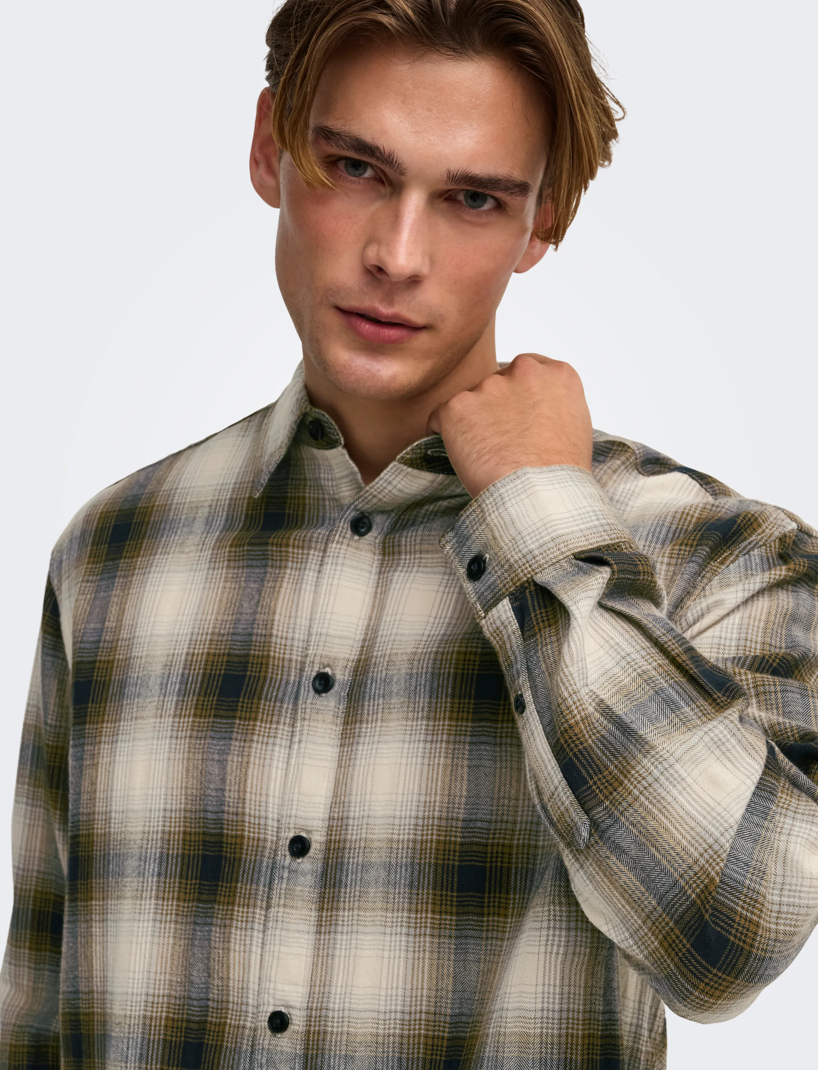 ONLY & SONS - ONSKOSTA LS CHECK REG SHIRT - ruudulised särgid - rubber - 5