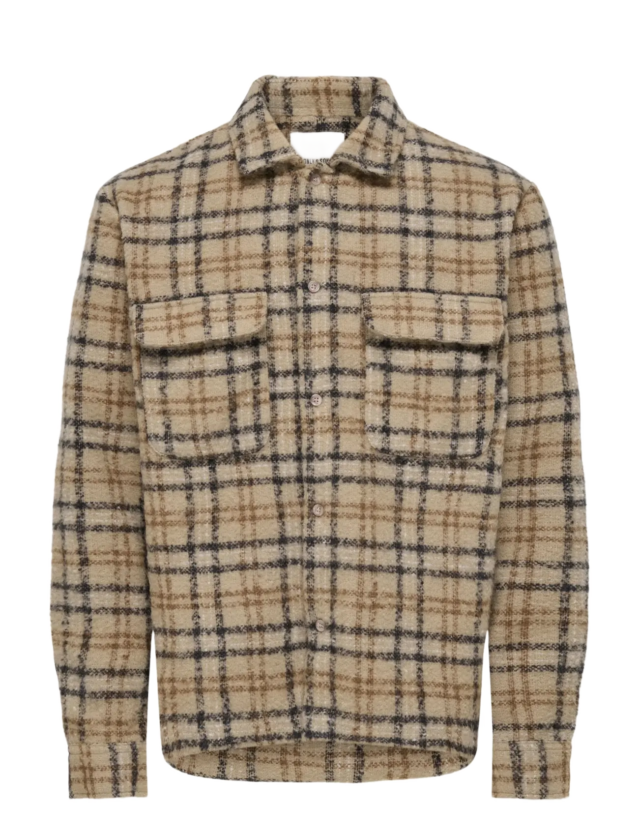 ONLY & SONS ONSLUIGI LS BOUCLE REG OVERSHIRT - Clothing - TWILL / beige