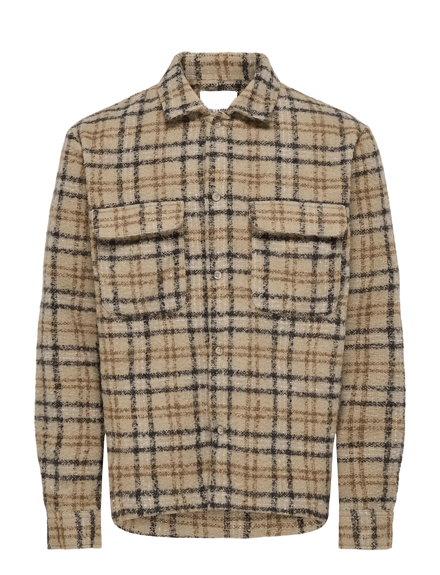 ONLY & SONS - ONSLUIGI LS BOUCLE REG OVERSHIRT - collections - twill - 0