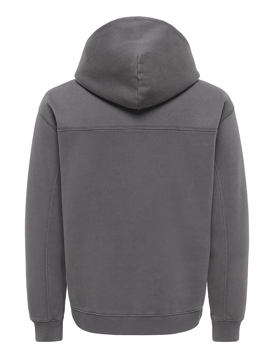 ONLY & SONS - ONSLARRY EFLOW RLX LS WASH HOODIE SWEAT - kapuutsiga pusad - grey pinstripe - 1