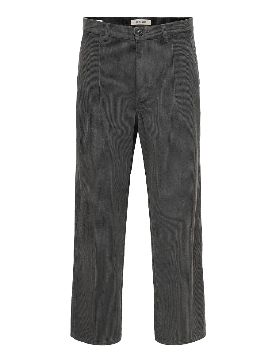 ONLY & SONS - ONSTOBY LOOSE TAP CORD BRAY PANTS WW - grey pinstripe - 0