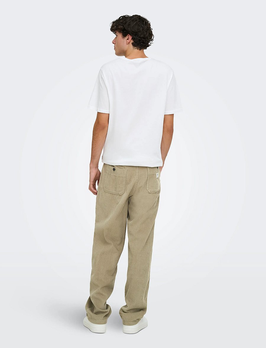 ONLY & SONS - ONSTOBY LOOSE TAP CORD BRAY PANTS WW - laurel oak - 3