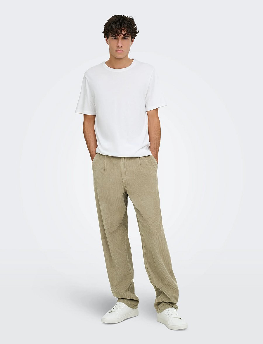 ONLY & SONS - ONSTOBY LOOSE TAP CORD BRAY PANTS WW - laurel oak - 4