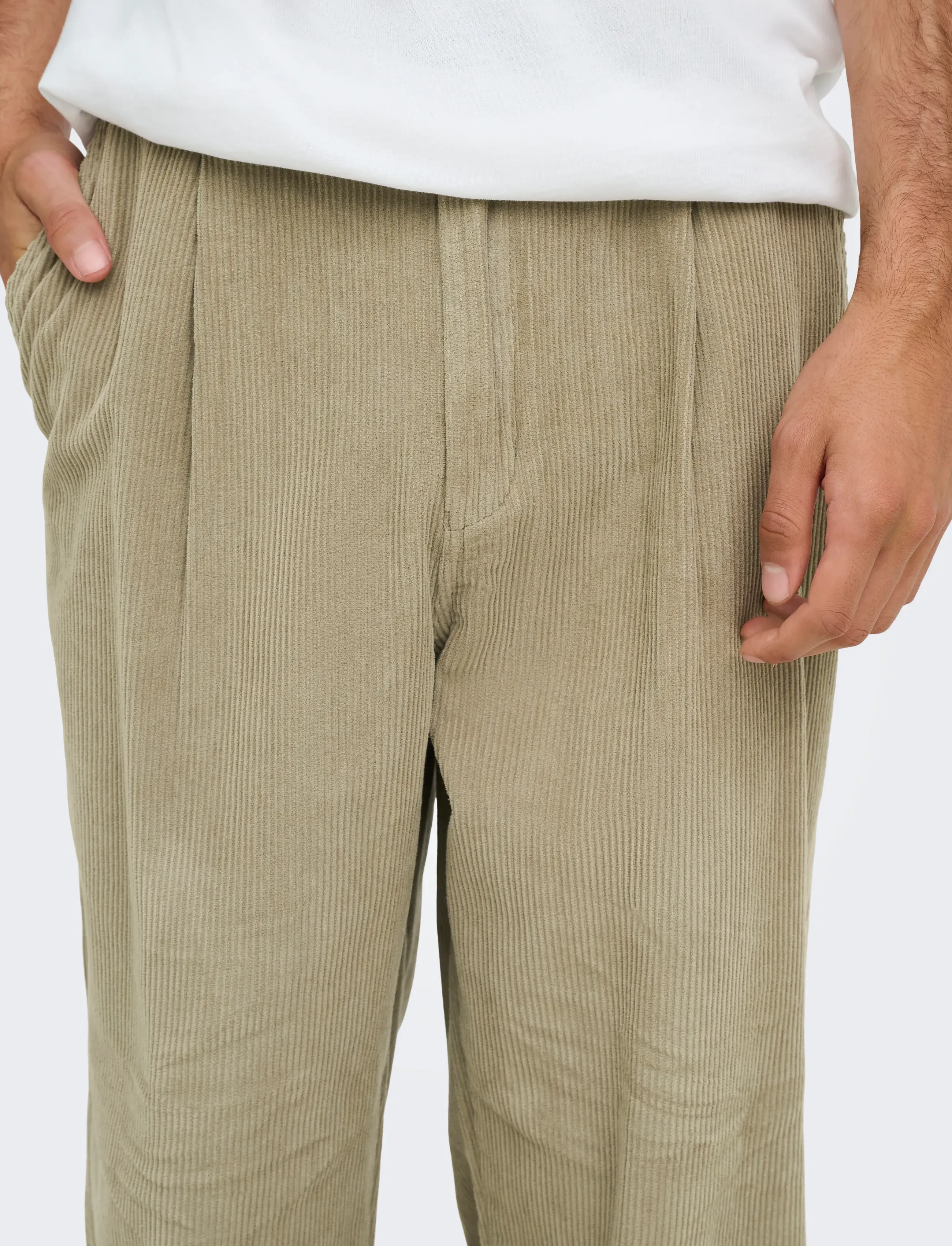 ONLY & SONS - ONSTOBY LOOSE TAP CORD BRAY PANTS WW - laurel oak - 5
