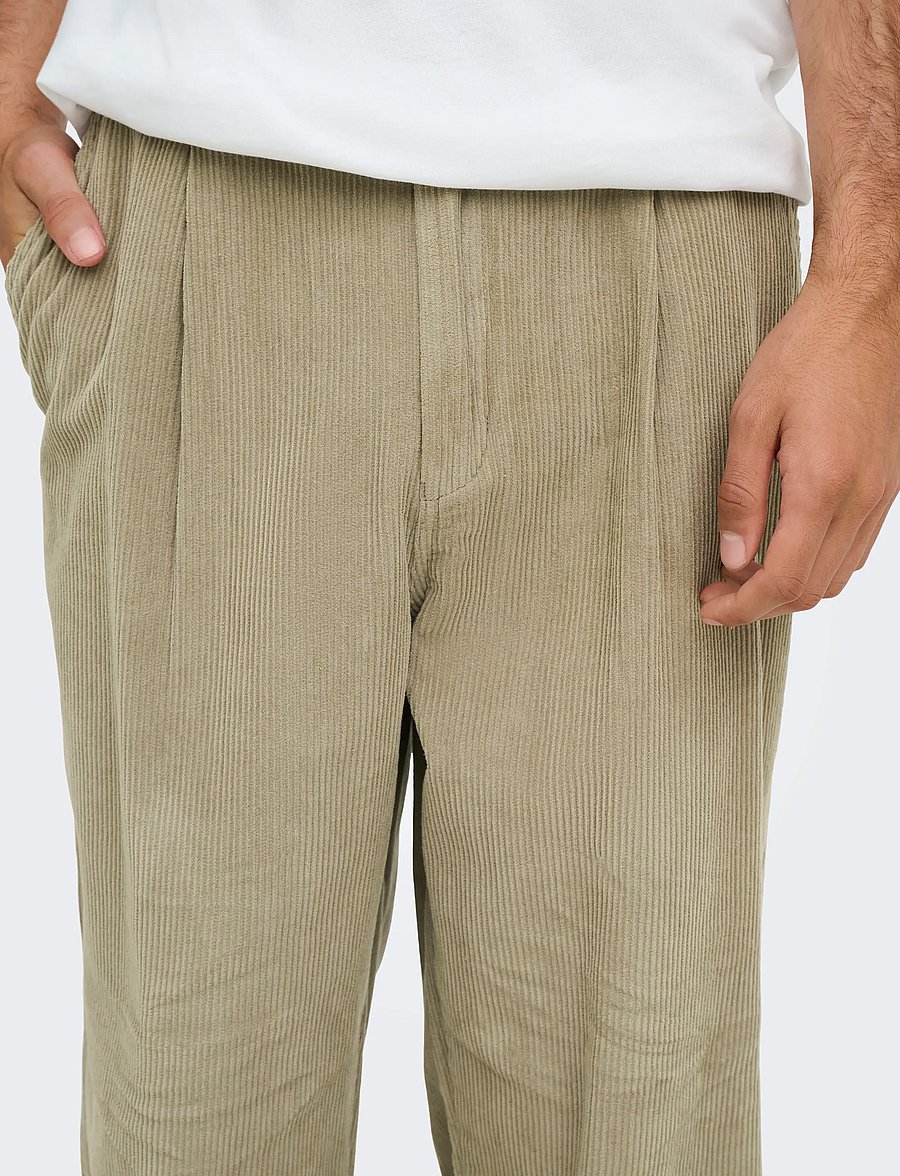 ONLY & SONS - ONSTOBY LOOSE TAP CORD BRAY PANTS WW - laurel oak - 5