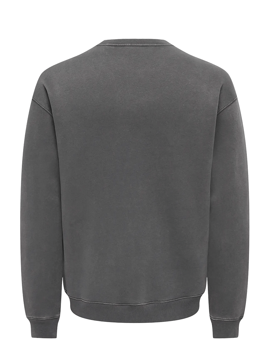 ONLY & SONS - ONSLARRY EFLOW RLX LS WASHED CREW SWEAT - dressipluusid - grey pinstripe - 1