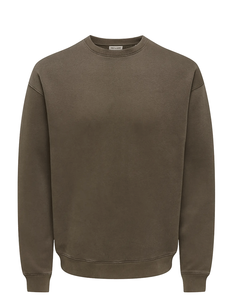 ONLY & SONS - ONSLARRY EFLOW RLX LS WASHED CREW SWEAT - sweatshirts - tarmac - 1
