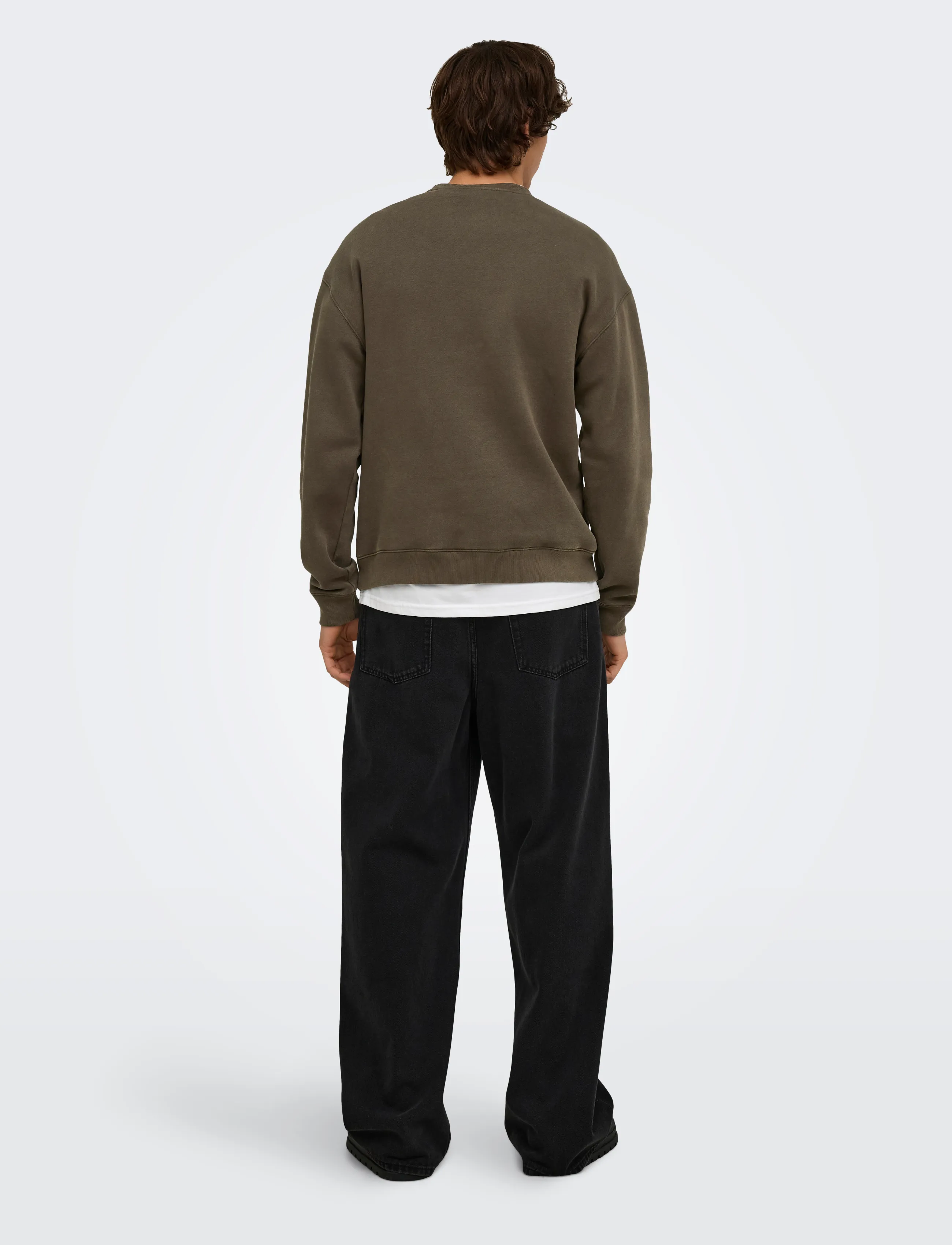 ONLY & SONS - ONSLARRY EFLOW RLX LS WASHED CREW SWEAT - sweatshirts - tarmac - 3