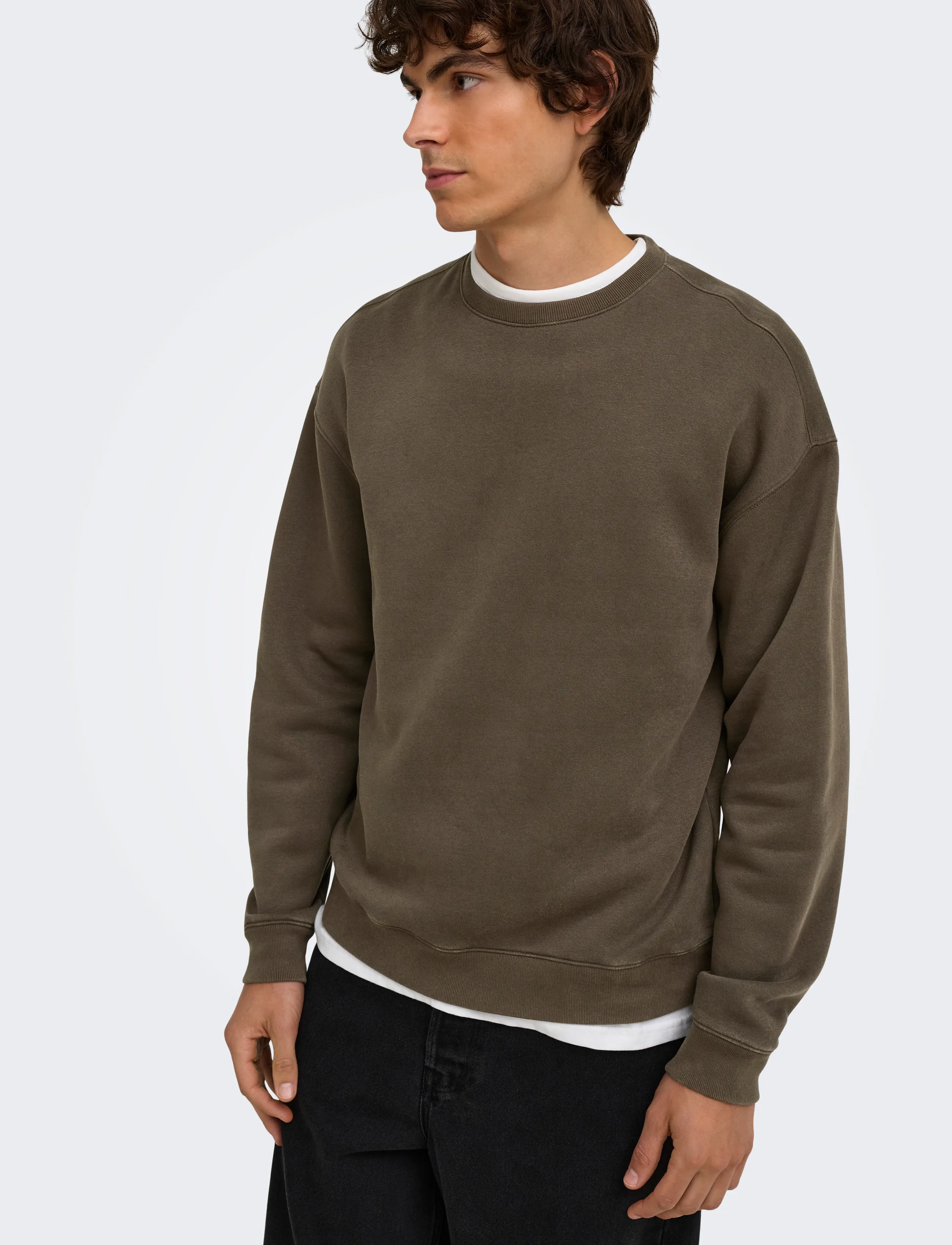 ONLY & SONS Onslarry Eflow Rlx Ls Washed Crew Sweat sweatshirts herr – bild 6