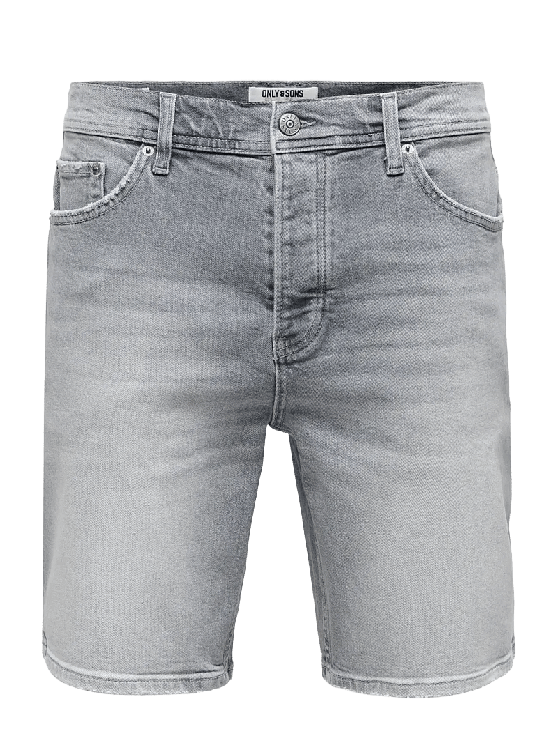 ONLY & SONS - ONSEDGE PERF MG 9375 DOT DNM SHORTS NOOS - jeans shorts - medium grey denim - 1