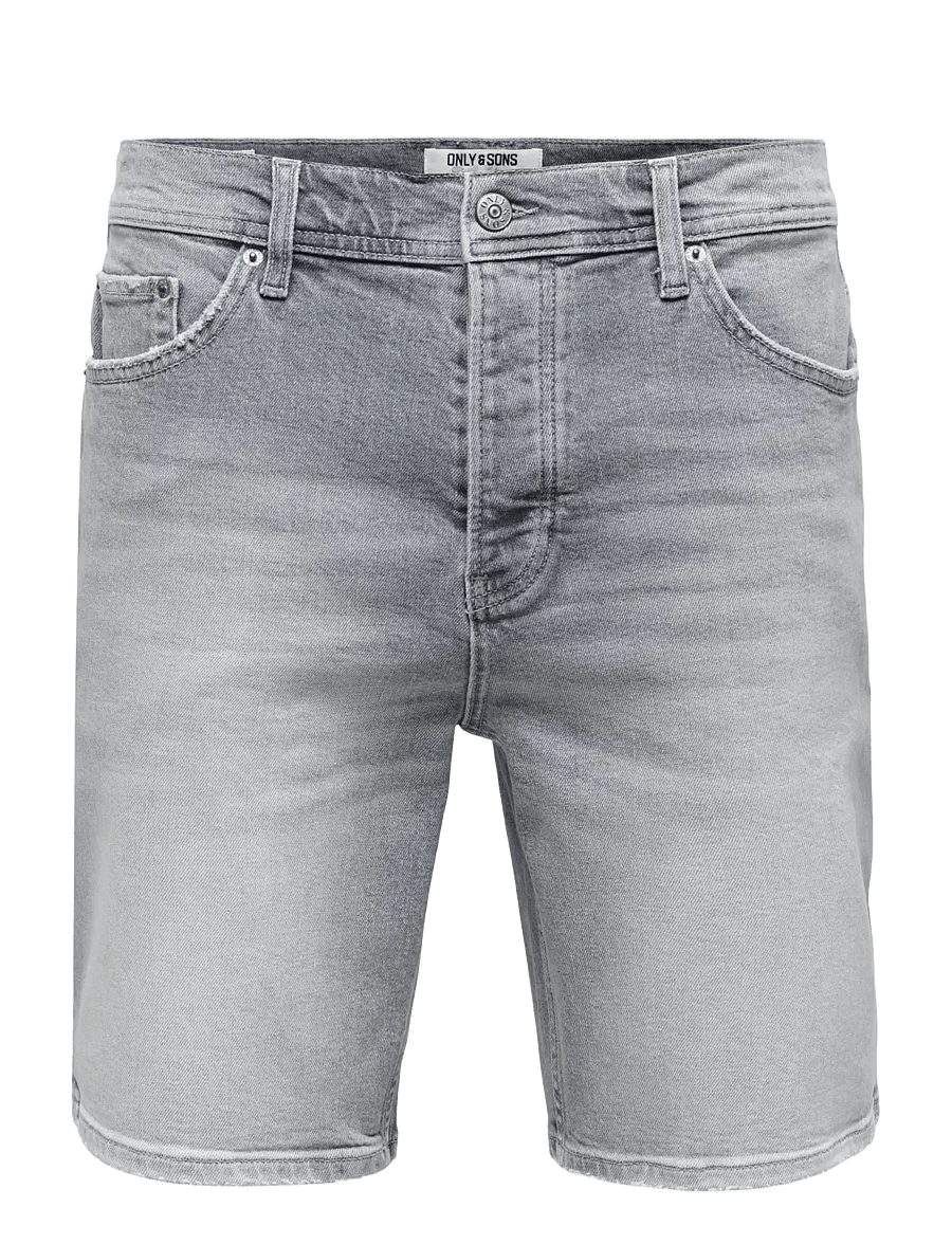 ONLY & SONS - ONSEDGE PERF MG 9375 DOT DNM SHORTS NOOS - jorts - medium grey denim - 1