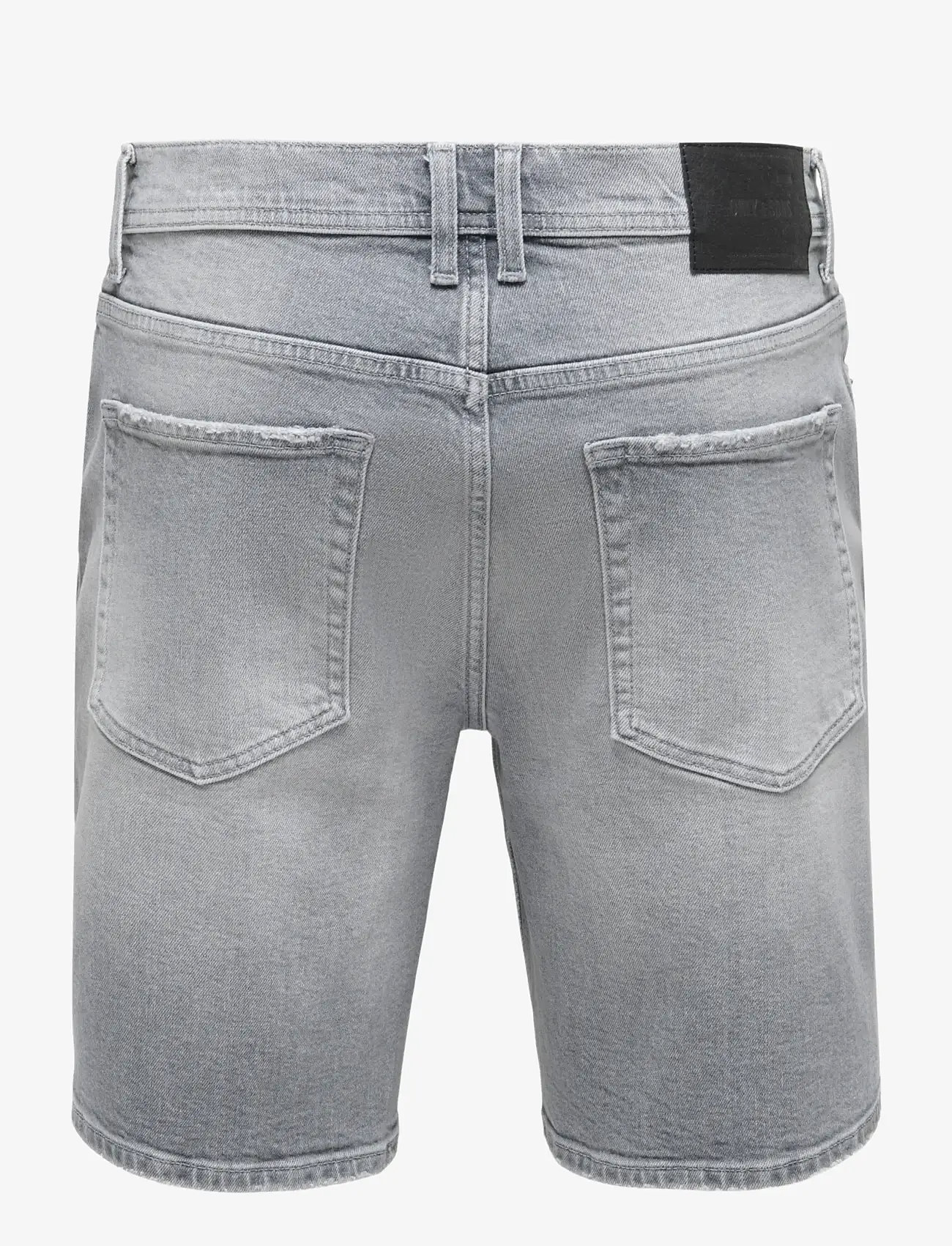 ONLY & SONS - ONSEDGE PERF MG 9375 DOT DNM SHORTS NOOS - jorts - medium grey denim - 2