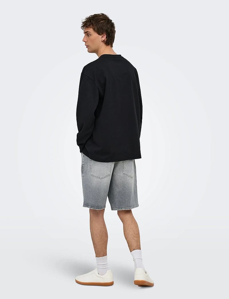 ONLY & SONS - ONSEDGE PERF MG 9375 DOT DNM SHORTS NOOS - džinsiniai šortai - medium grey denim - 3