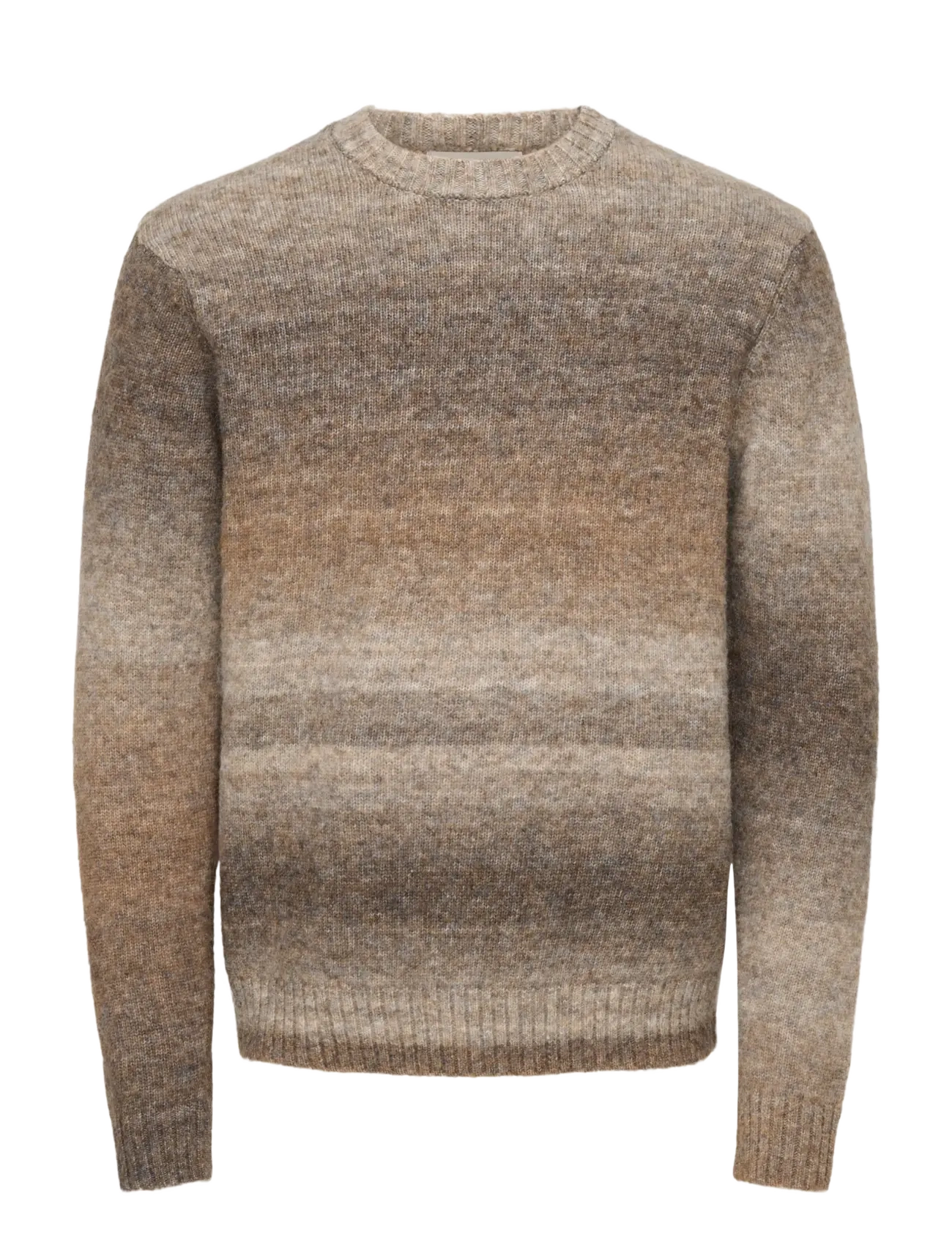 ONLY & SONS ONSMACK GRADIANT REG CREW KNIT - Rundhalsad - COFFEE BEAN / brown