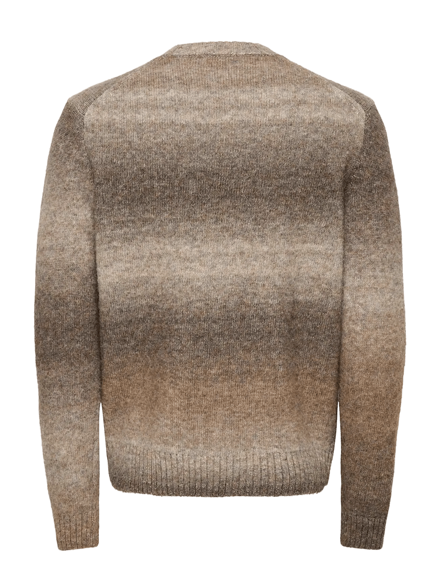 ONLY & SONS - ONSMACK GRADIANT REG CREW KNIT - coffee bean - 2
