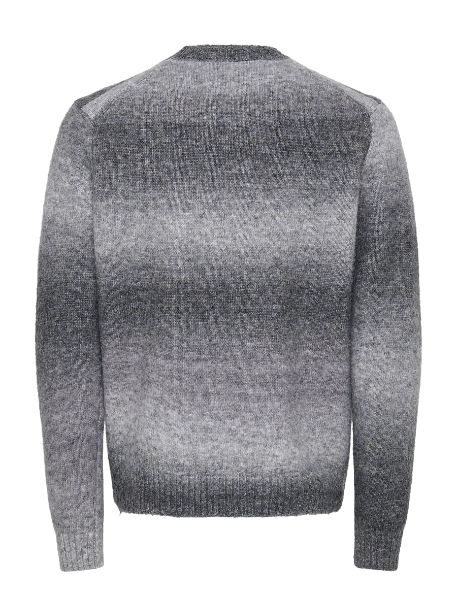 ONLY & SONS - ONSMACK GRADIANT REG CREW KNIT - Ümara kaelusega - grey pinstripe - 2
