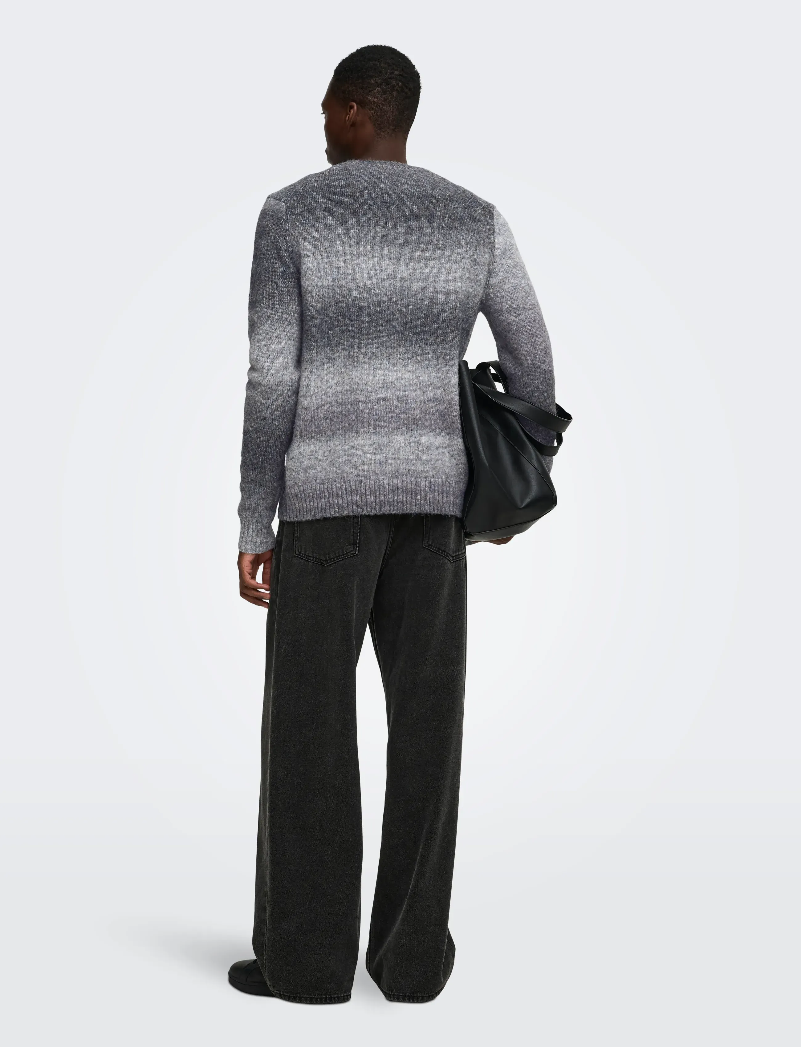 ONLY & SONS - ONSMACK GRADIANT REG CREW KNIT - grey pinstripe - 3