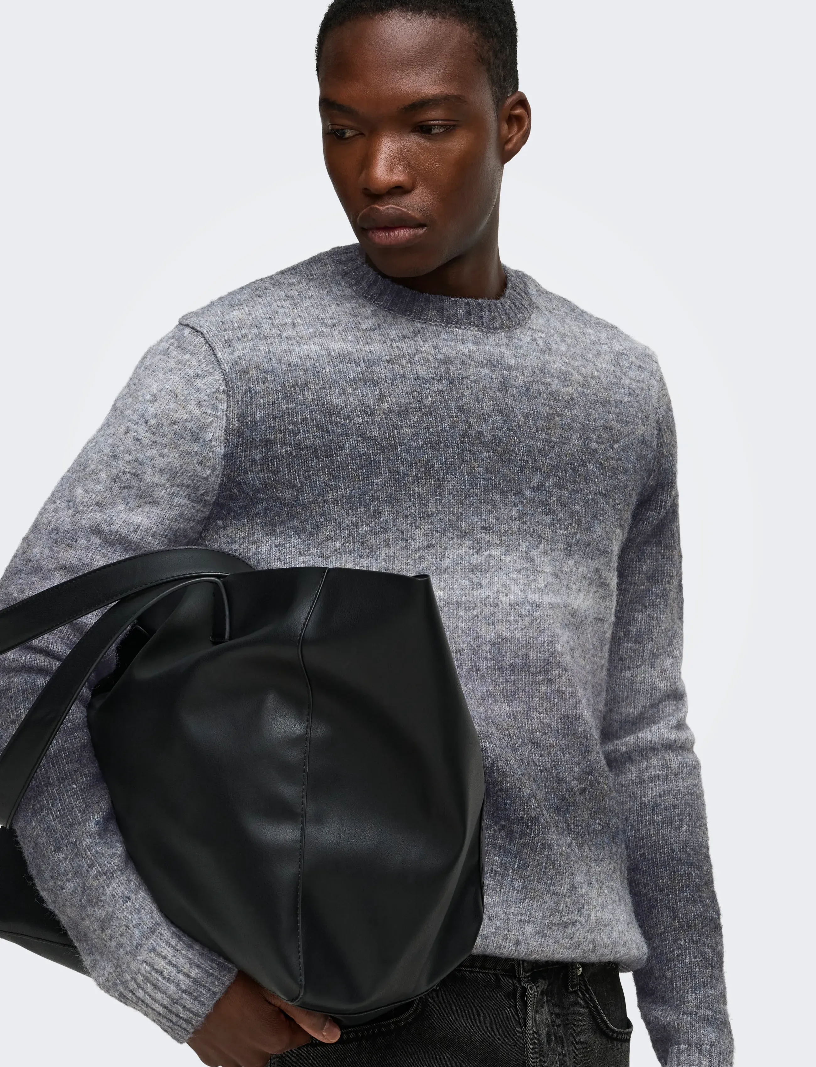 ONLY & SONS - ONSMACK GRADIANT REG CREW KNIT - grey pinstripe - 5