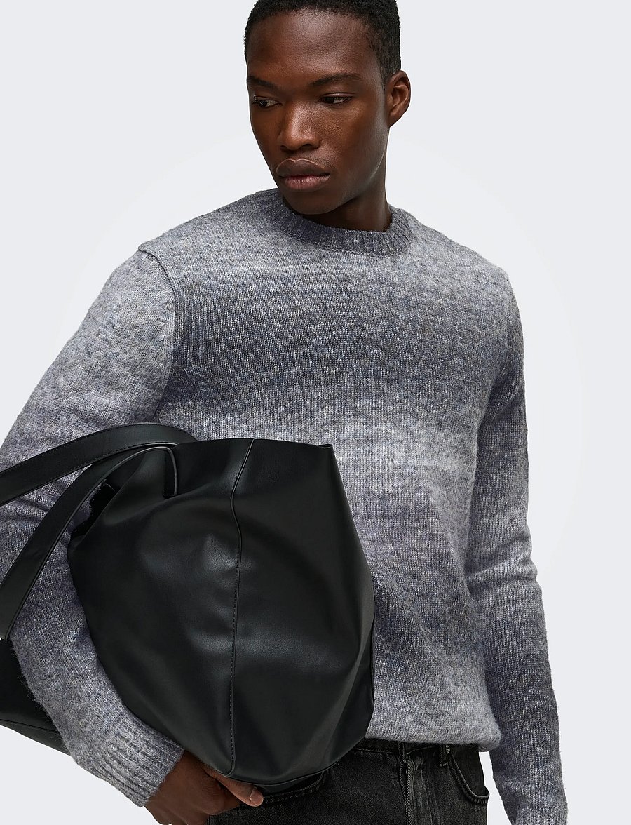 ONLY & SONS - ONSMACK GRADIANT REG CREW KNIT - Ümara kaelusega - grey pinstripe - 5