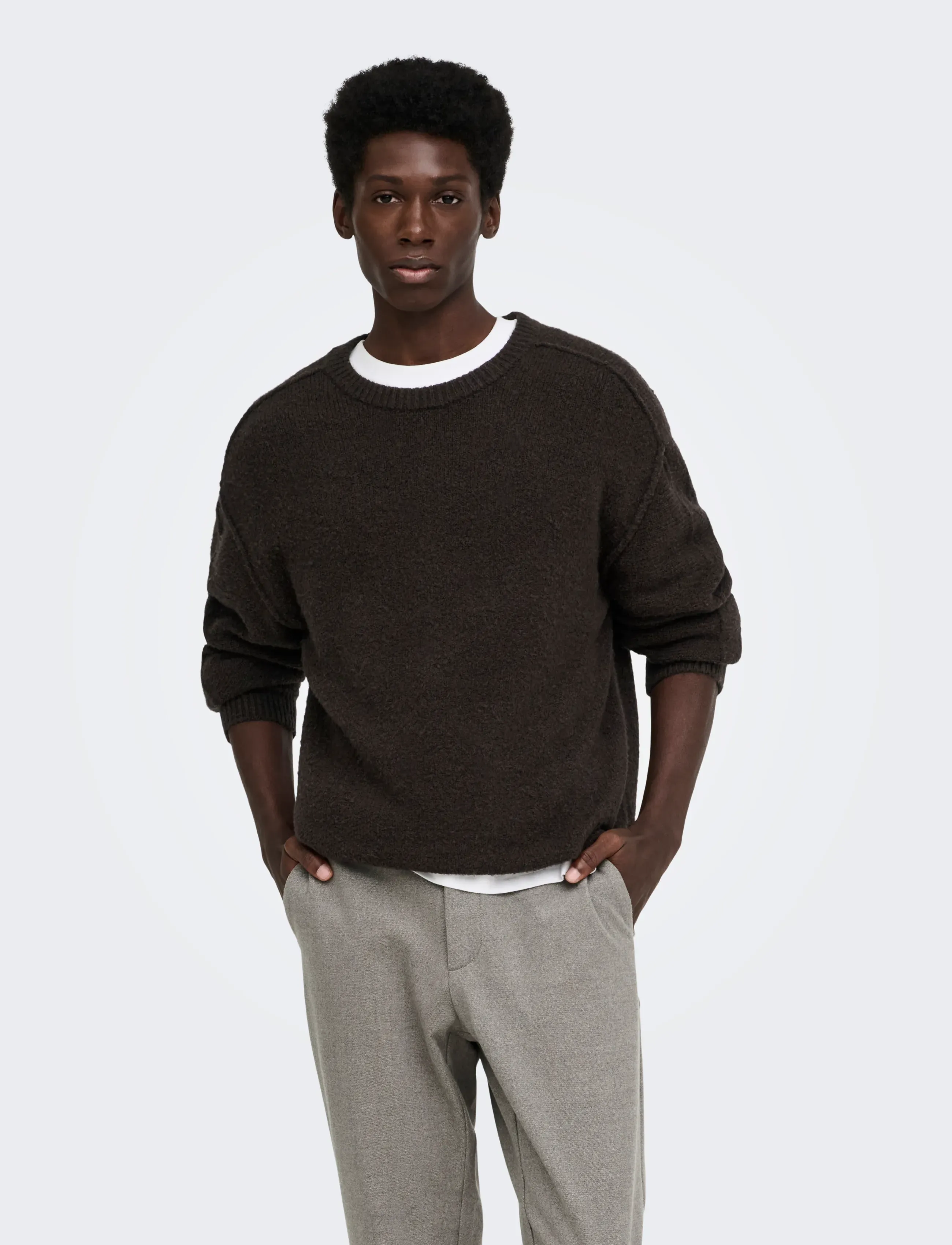 ONLY & SONS - ONSJAMES CUTLINE RLX CREW KNIT - rundhals - demitasse - 0