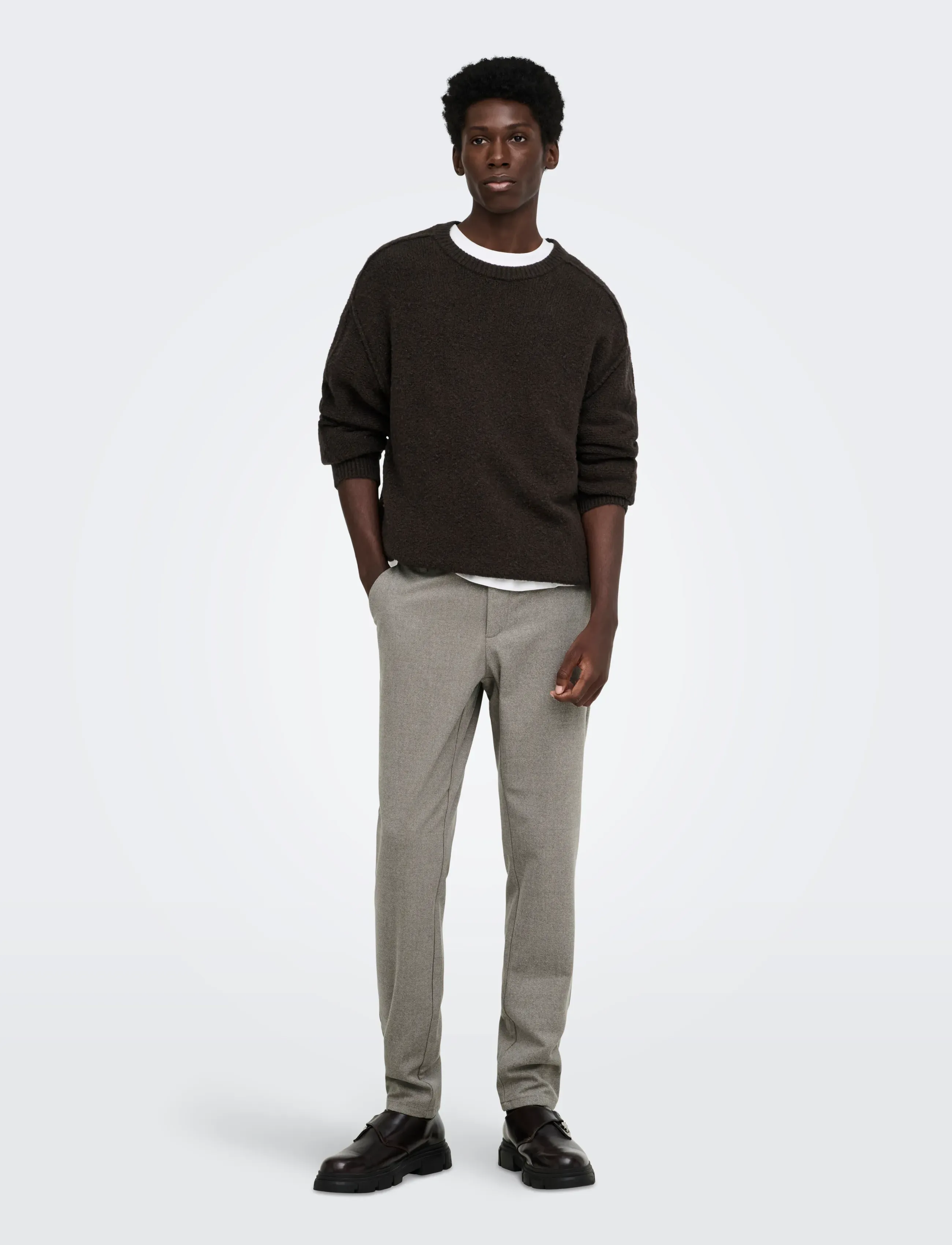 ONLY & SONS - ONSJAMES CUTLINE RLX CREW KNIT - rundhals - demitasse - 4