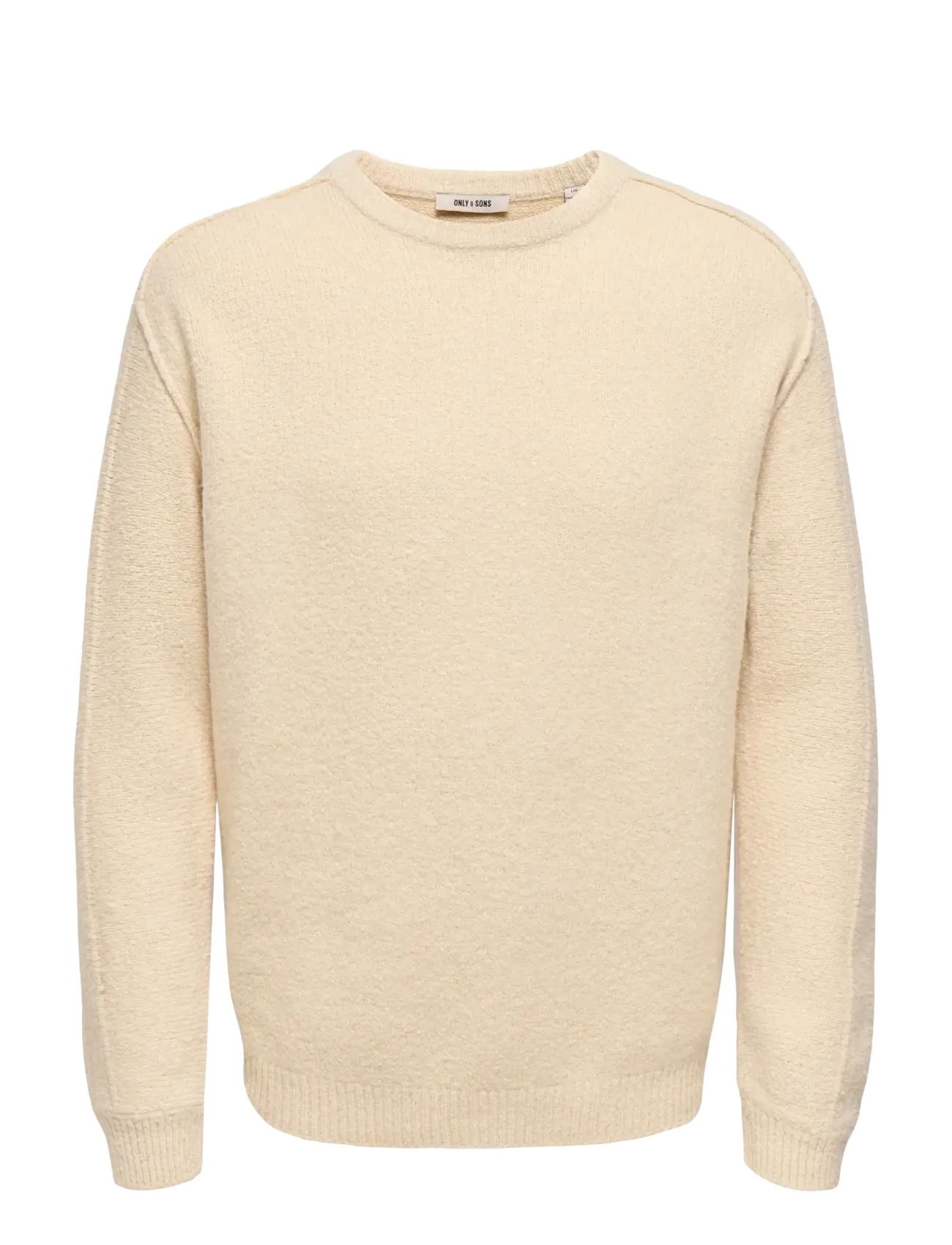 ONLY & SONS ONSJAMES CUTLINE RLX CREW KNIT - Rund hals - OATMEAL / cream