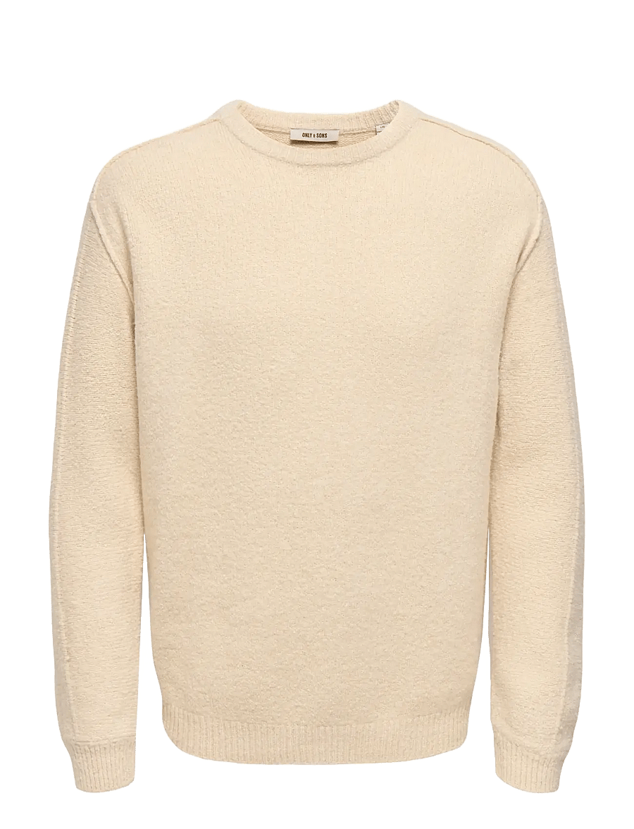 ONLY & SONS - ONSJAMES CUTLINE RLX CREW KNIT - rund hals - oatmeal - 1