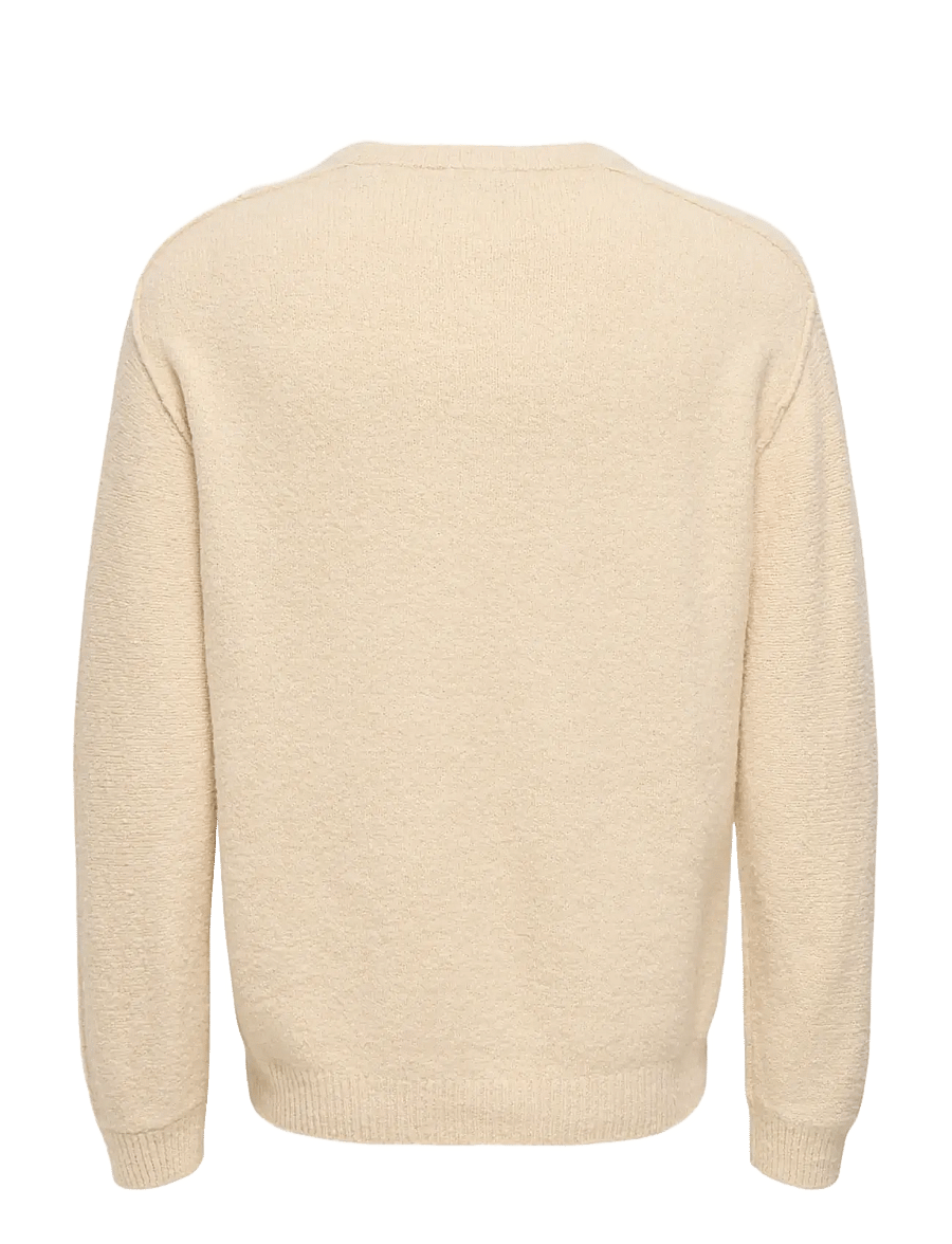 ONLY & SONS - ONSJAMES CUTLINE RLX CREW KNIT - rund hals - oatmeal - 2