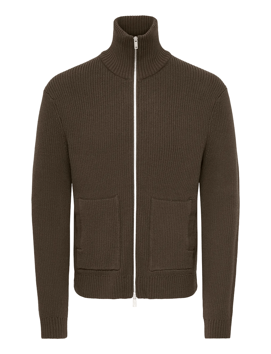 ONLY & SONS - ONSSTAY REG ZIP CARDIGAN KNIT FRML - cardigans - chocolate brown - 1