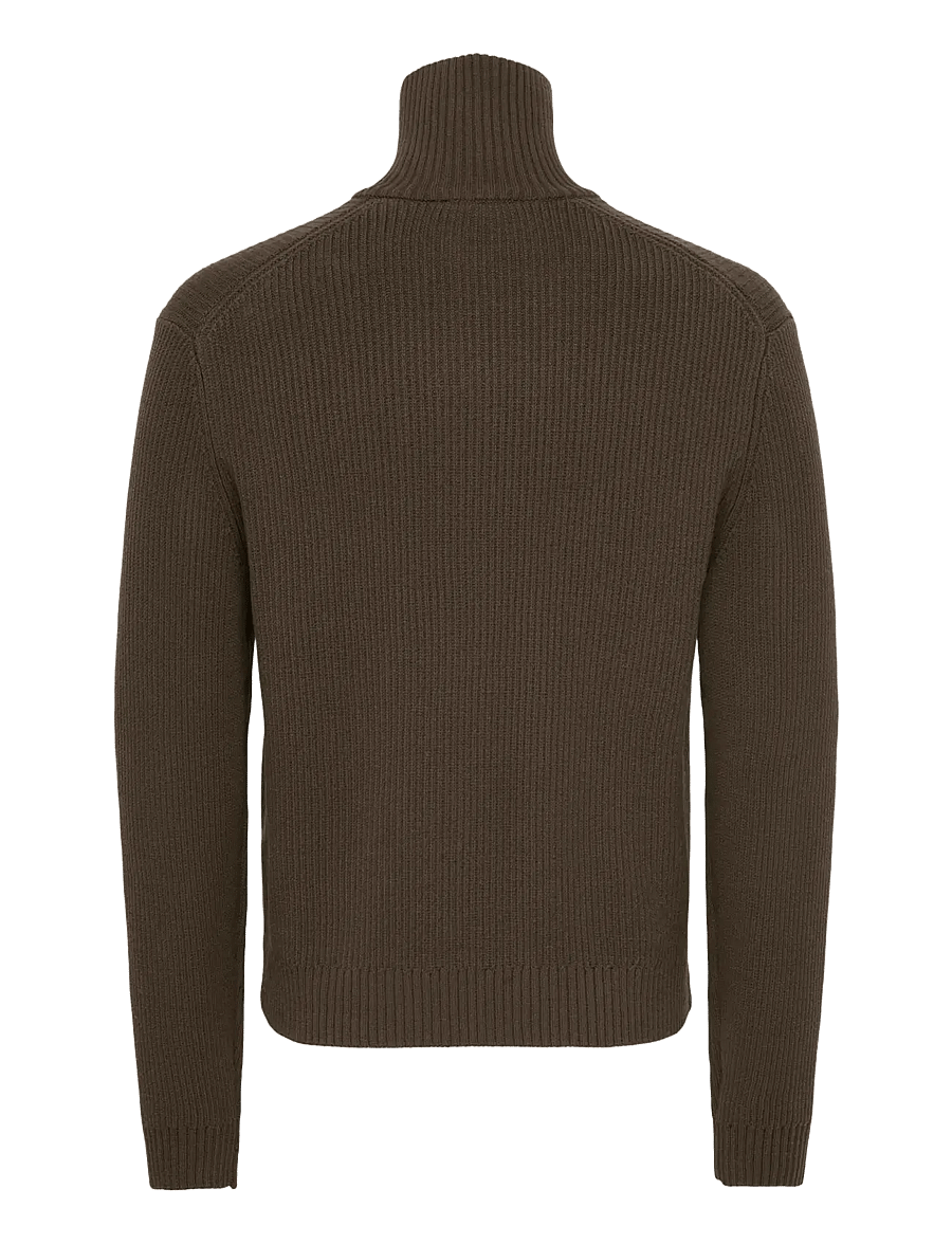 ONLY & SONS - ONSSTAY REG ZIP CARDIGAN KNIT FRML - cardigans - chocolate brown - 2