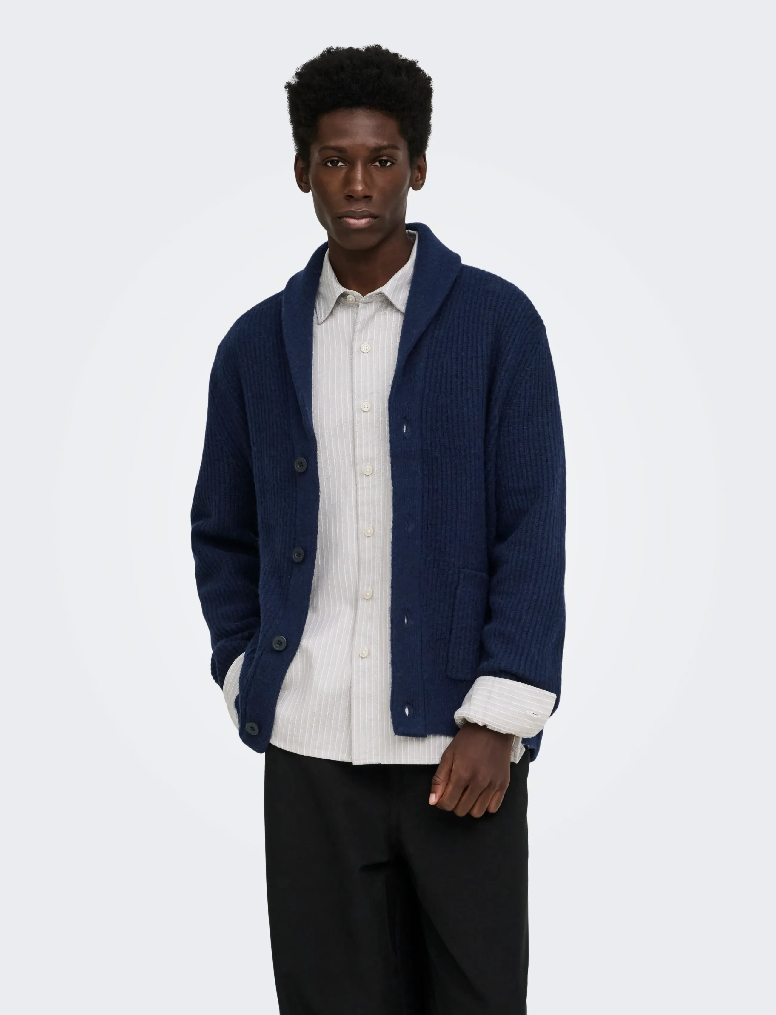 ONLY & SONS - ONSSKY RLX LS CARDIGAN KNIT FRML - baritone blue - 0