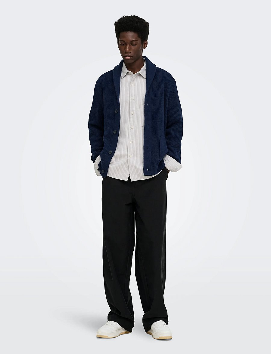 ONLY & SONS - ONSSKY RLX LS CARDIGAN KNIT FRML - baritone blue - 4