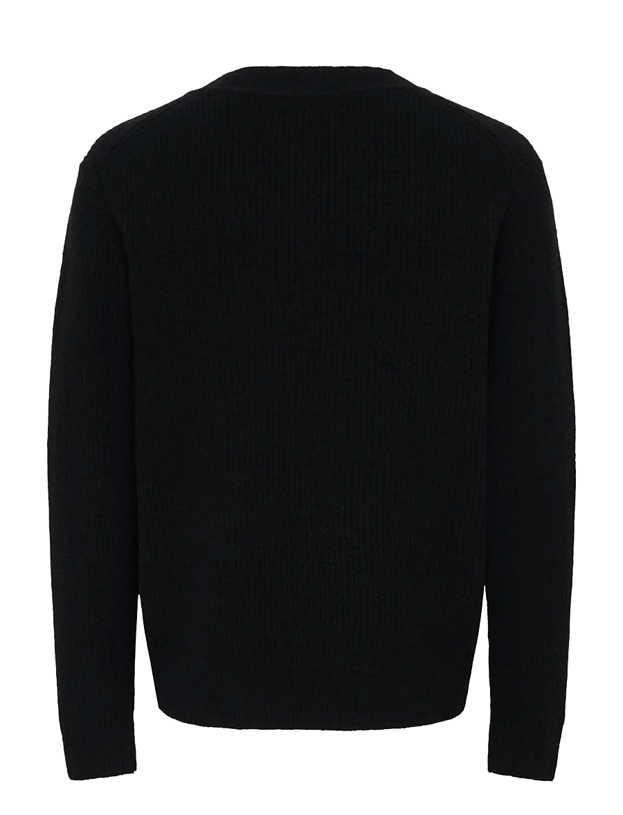 ONLY & SONS - ONSSKY REG LS V-NECK KNIT FRML - black - 2