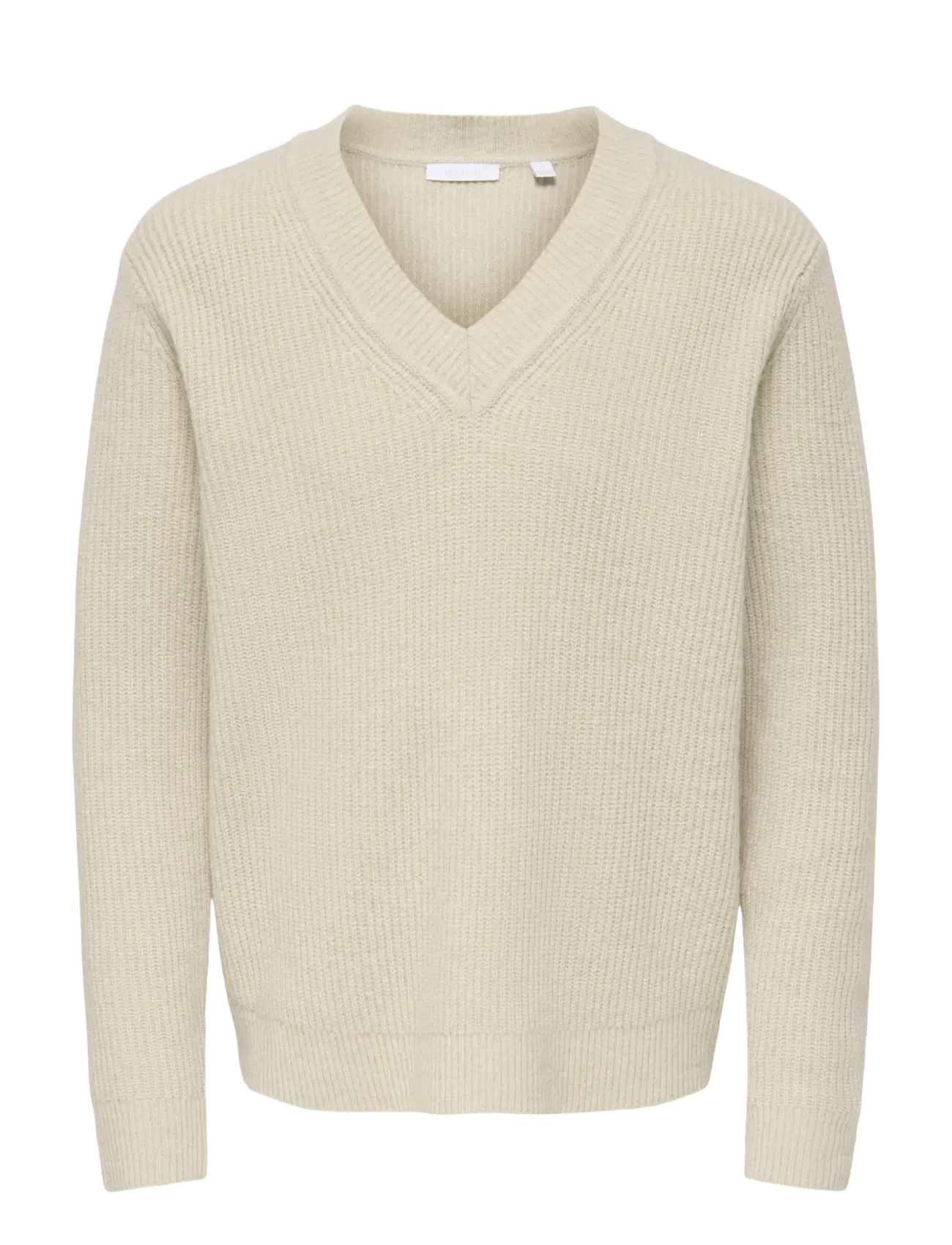 ONLY & SONS ONSSKY REG LS V-NECK KNIT FRML - Kollektionen - SILVER LINING / cream