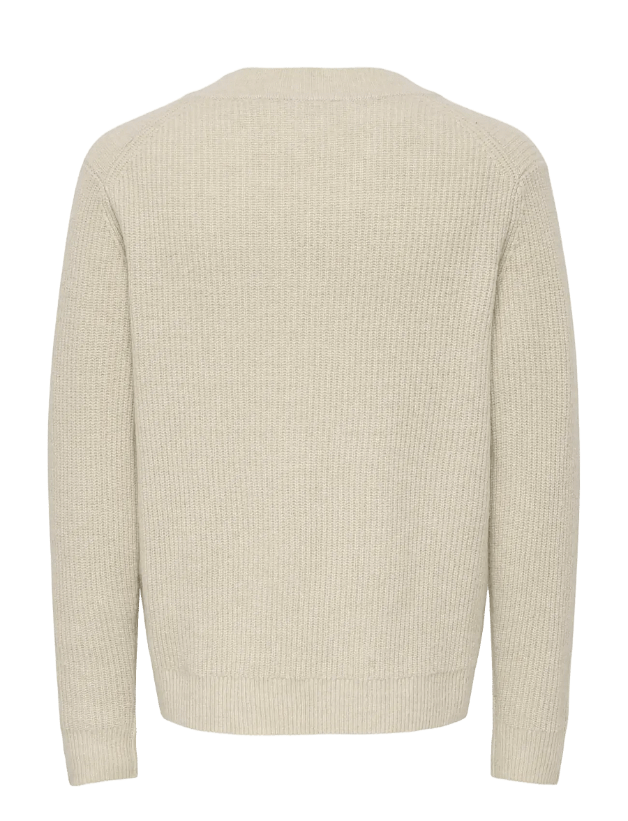 ONLY & SONS - ONSSKY REG LS V-NECK KNIT FRML - v-ausschnitt - silver lining - 1