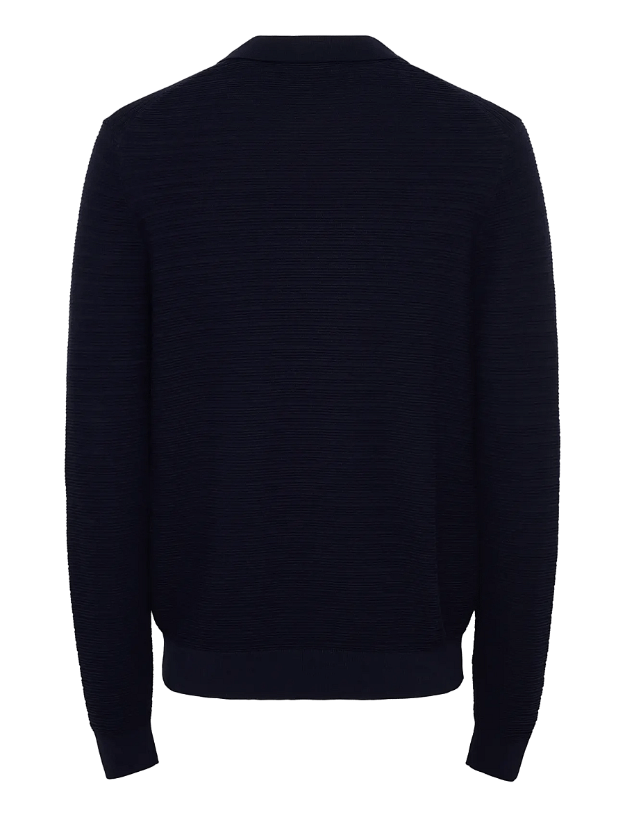 ONLY & SONS - ONSCARL REG LS STRUCTURE POLO KNIT FRML - långärmade stickade pikétröjor - baritone blue - 1