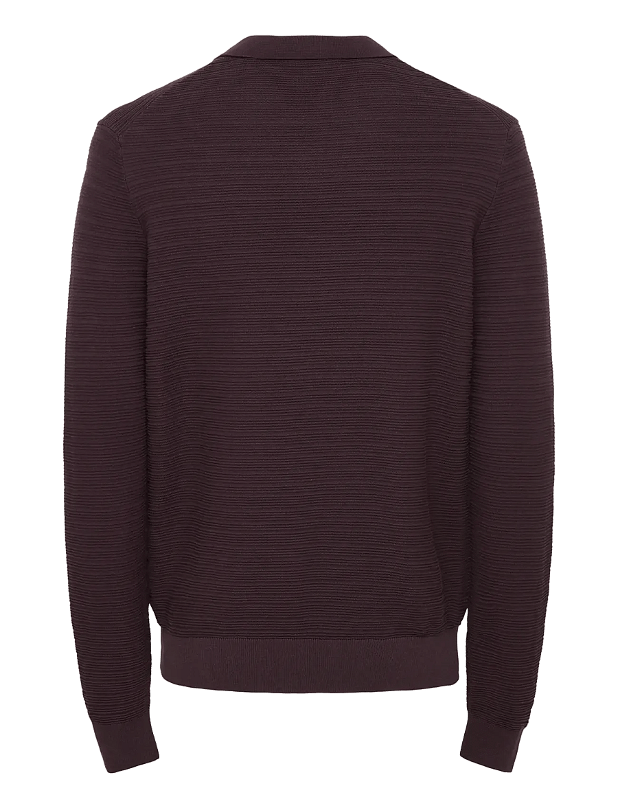 ONLY & SONS - ONSCARL REG LS STRUCTURE POLO KNIT FRML - poloer i strik med lange ærmer - fudge - 1