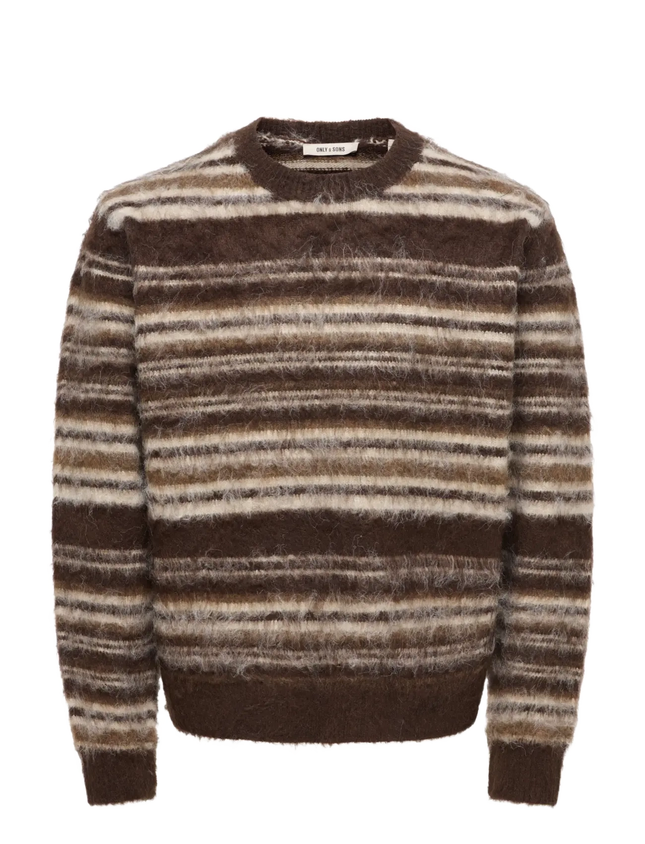 ONLY & SONS ONSAIDEN RLX LS CREW KNIT - ONLY & SONS - COFFEE BEAN / brown