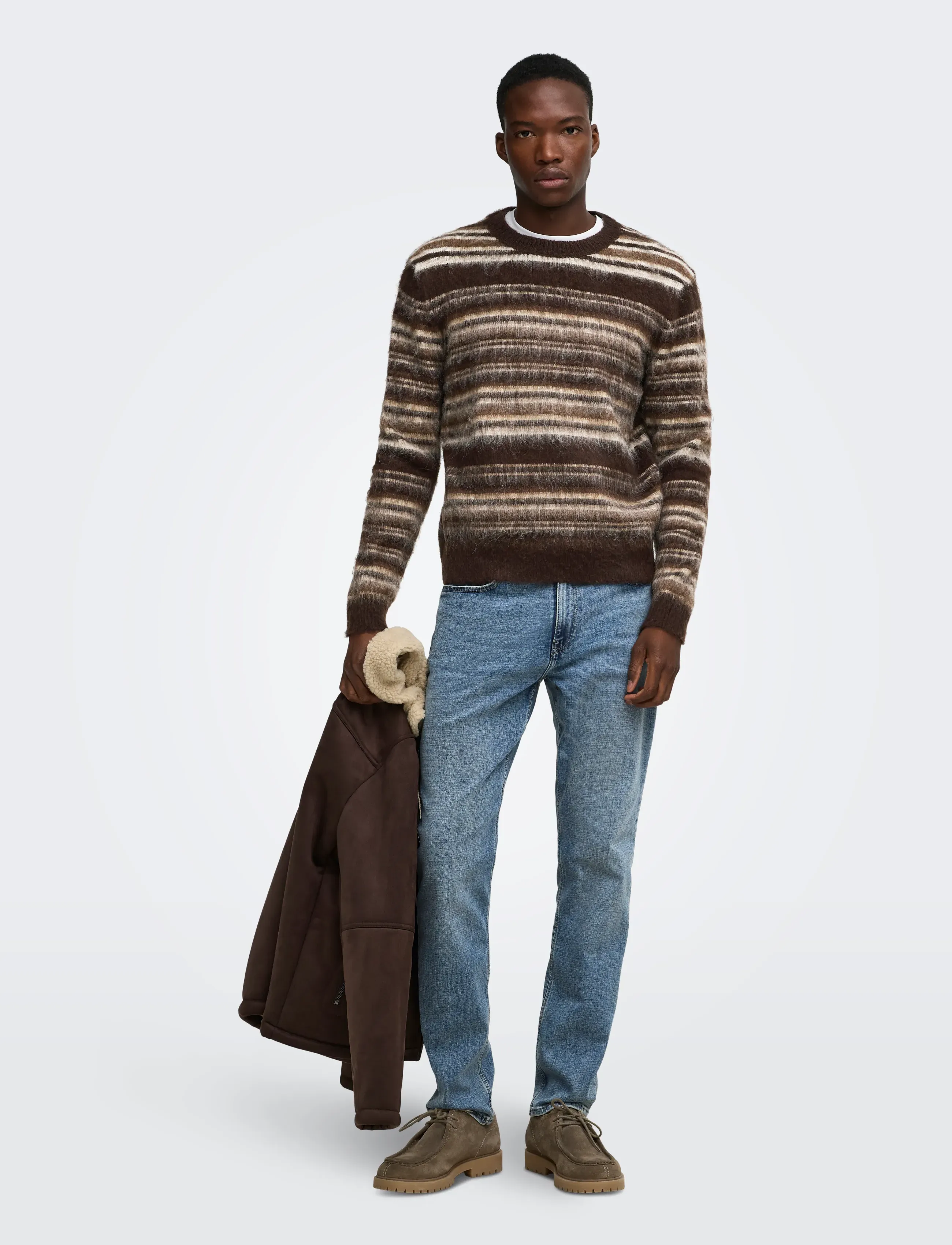 ONLY & SONS - ONSAIDEN RLX LS CREW KNIT - rundhals - coffee bean - 4