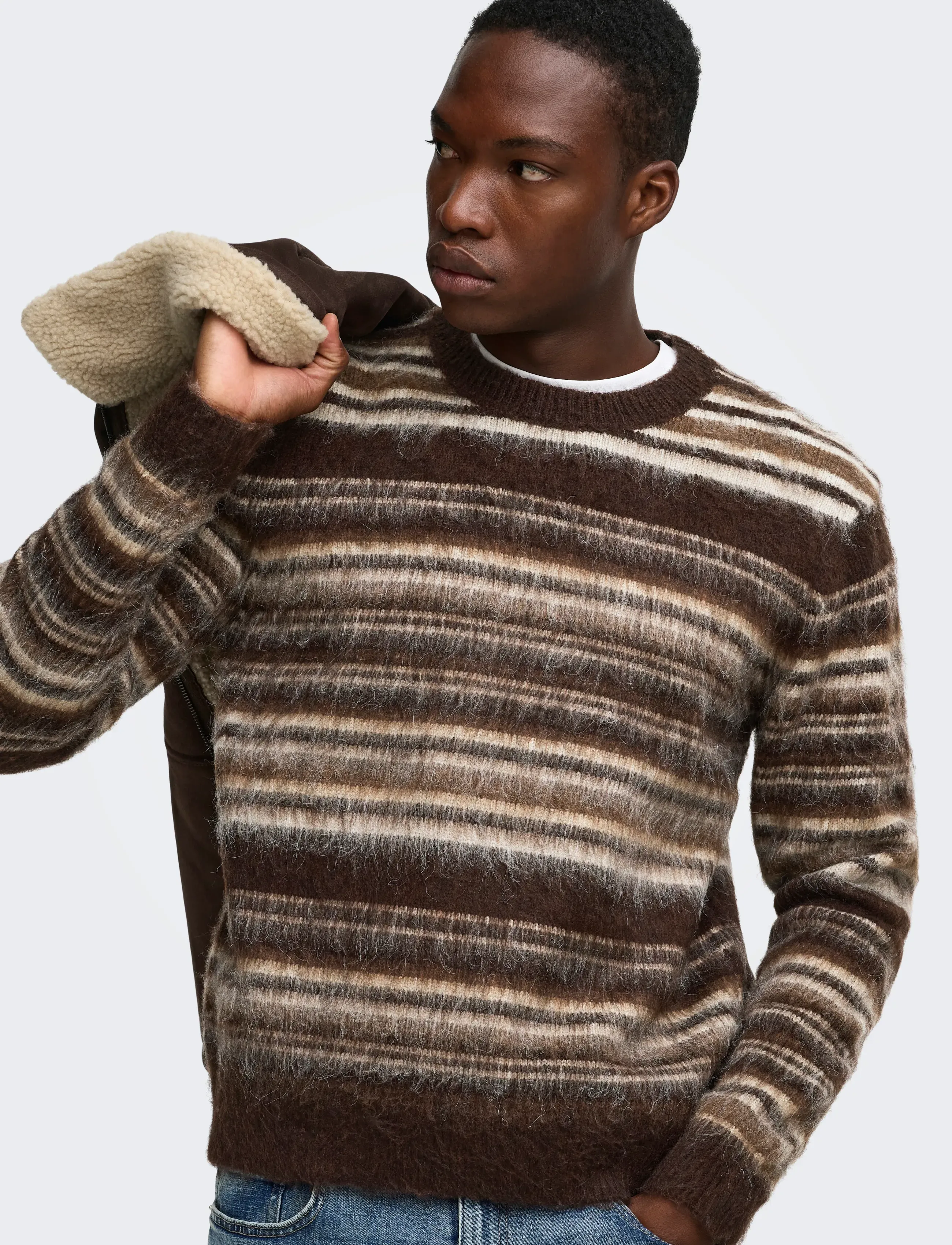 ONLY & SONS ONSAIDEN RLX LS CREW KNIT - Tänavastiil - COFFEE BEAN / brown