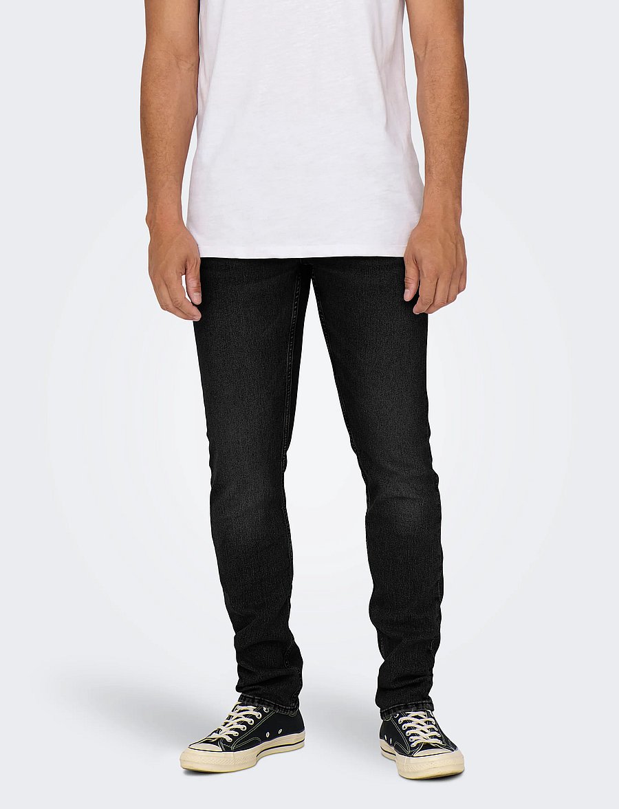 ONLY & SONS - ONSWEFT REG 9407 EY BOX JEANS MU - regular jeans - black denim - 0