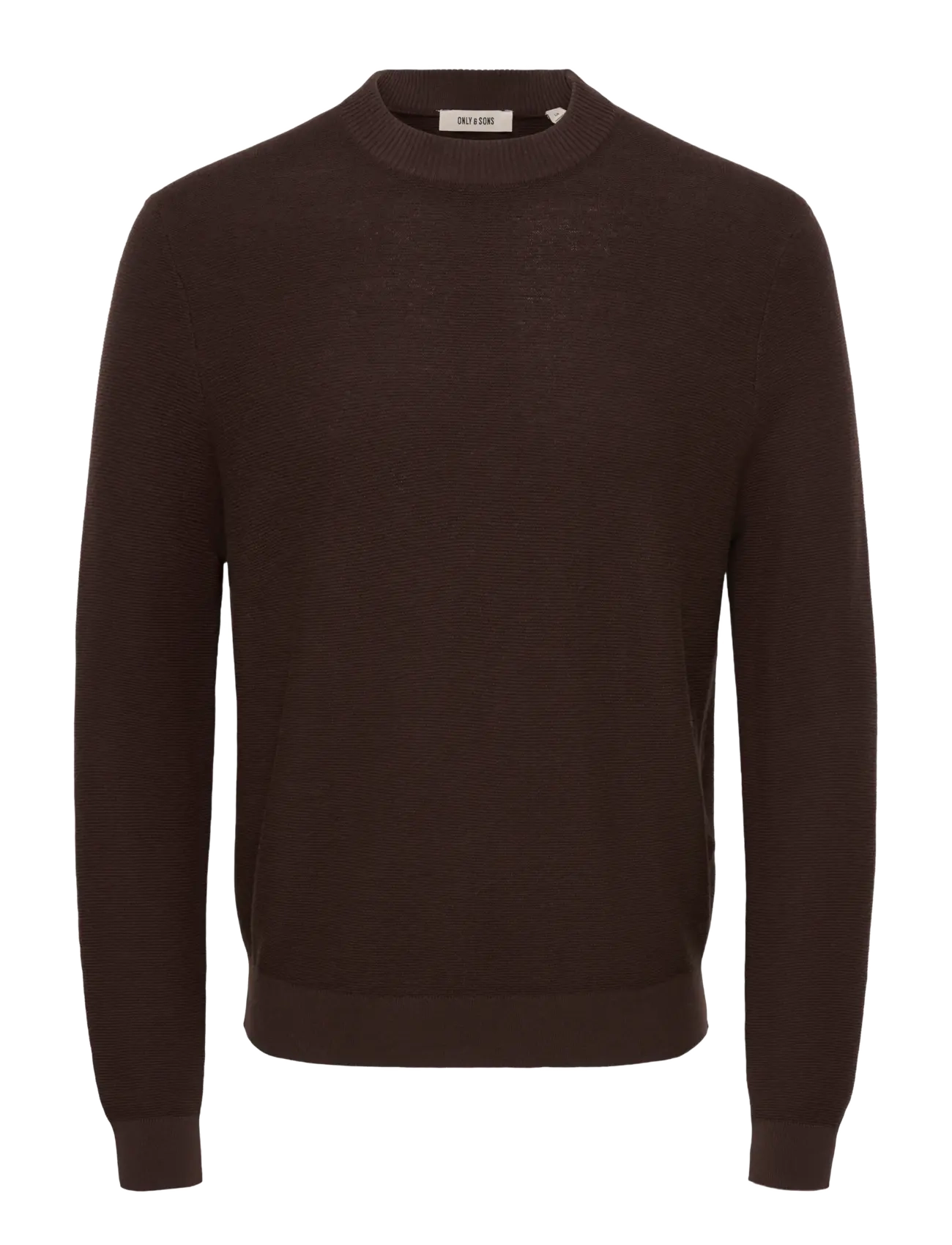 ONLY & SONS ONSELIAS REG LS STRUCTURE MOCK KNIT - Kollektioner - COFFEE BEAN / brown