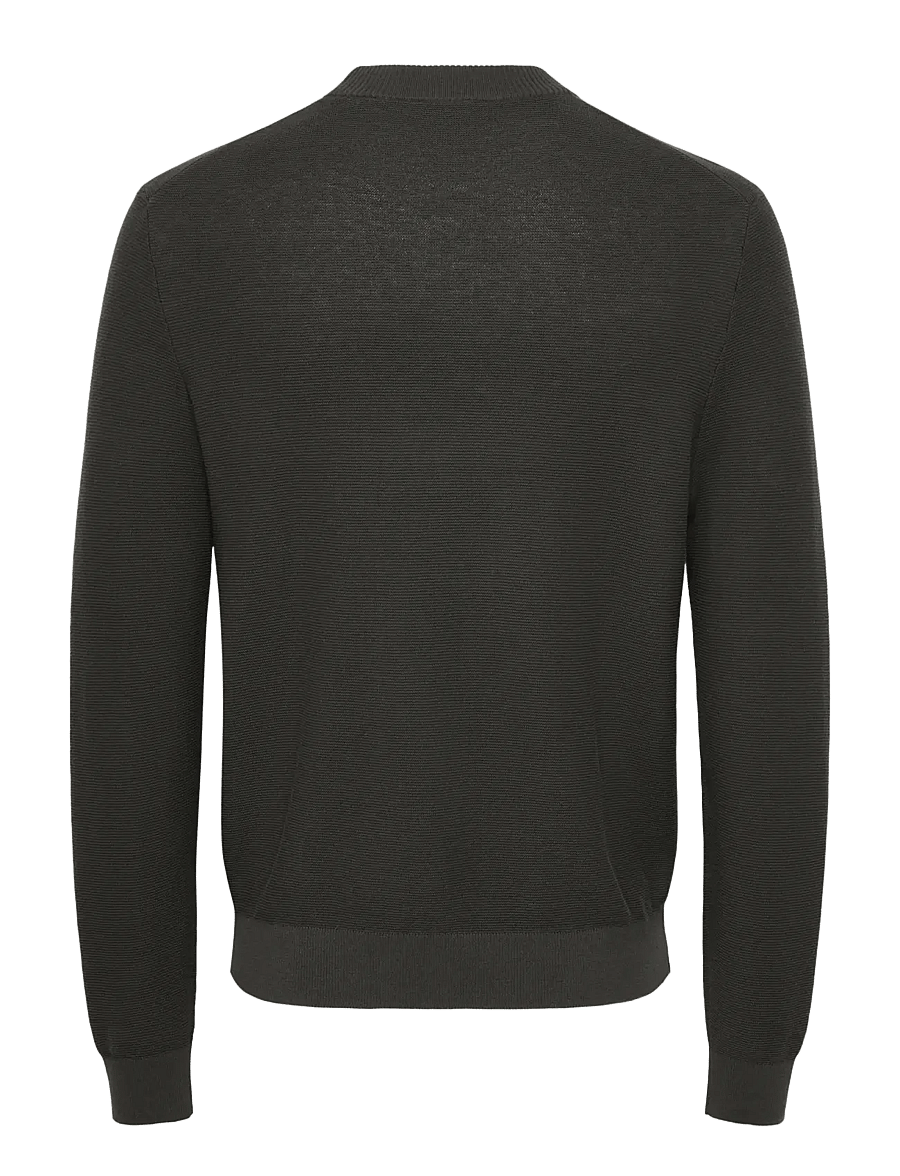 ONLY & SONS - ONSELIAS REG LS STRUCTURE MOCK KNIT - rund hals - grey pinstripe - 1