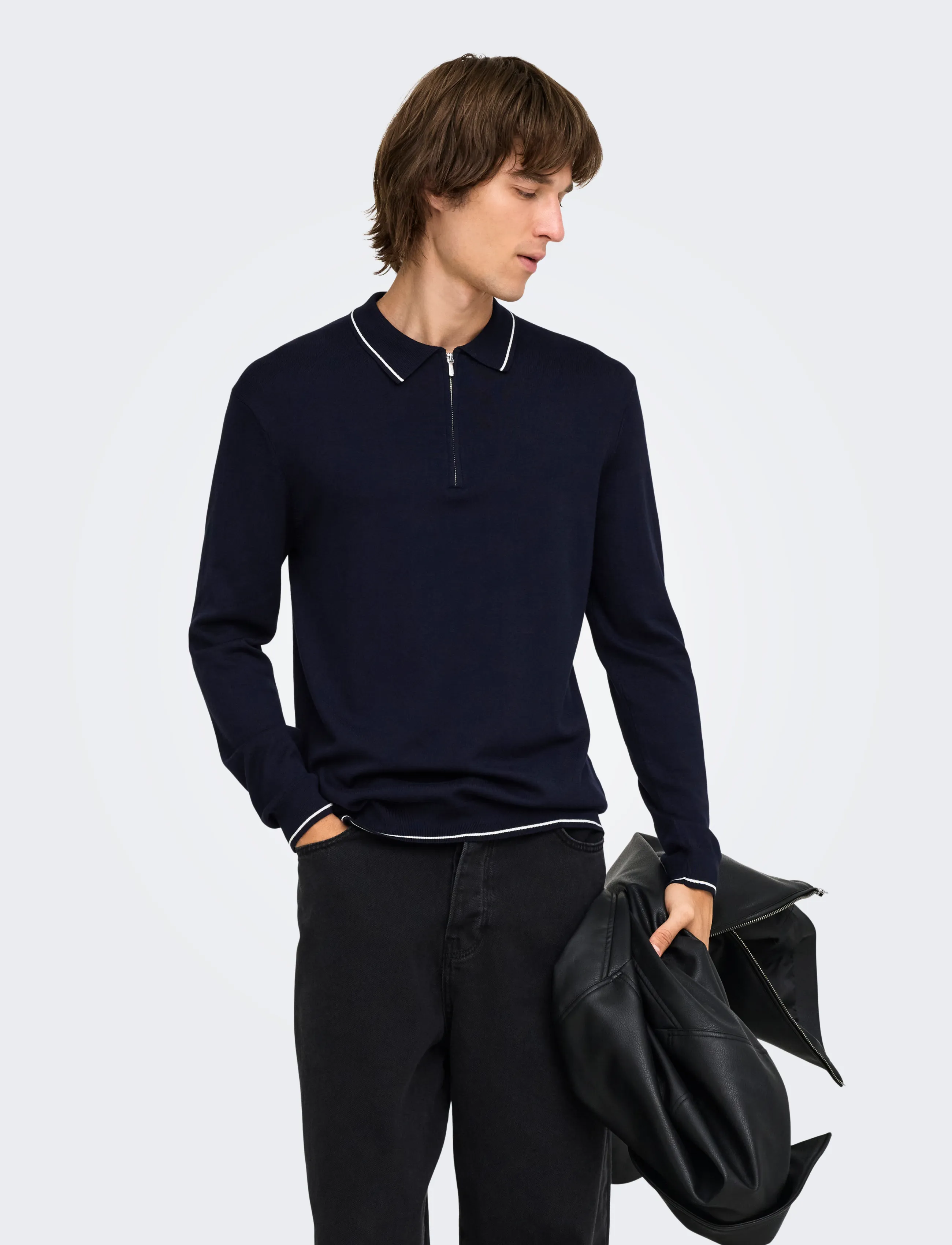 ONLY & SONS ONSWYLER REG 14SS ZIP POLO FRML - Looks for less - DARK NAVY / navy