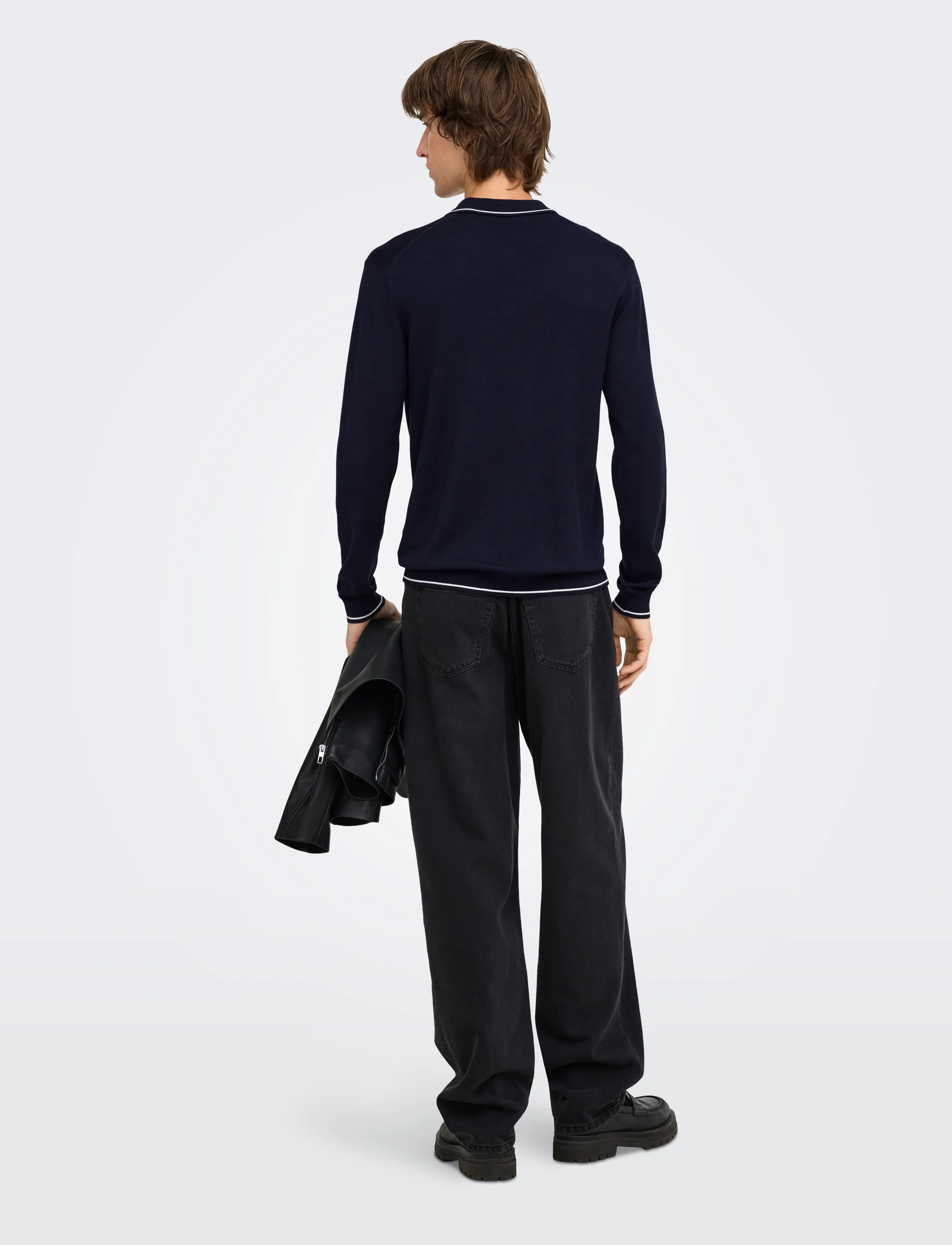 ONLY & SONS - ONSWYLER REG 14SS ZIP POLO FRML - dark navy - 3